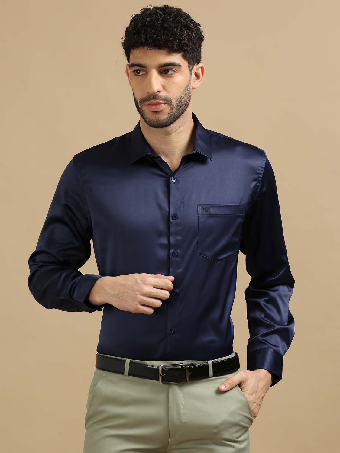 Navy blue party wear shirt on sale