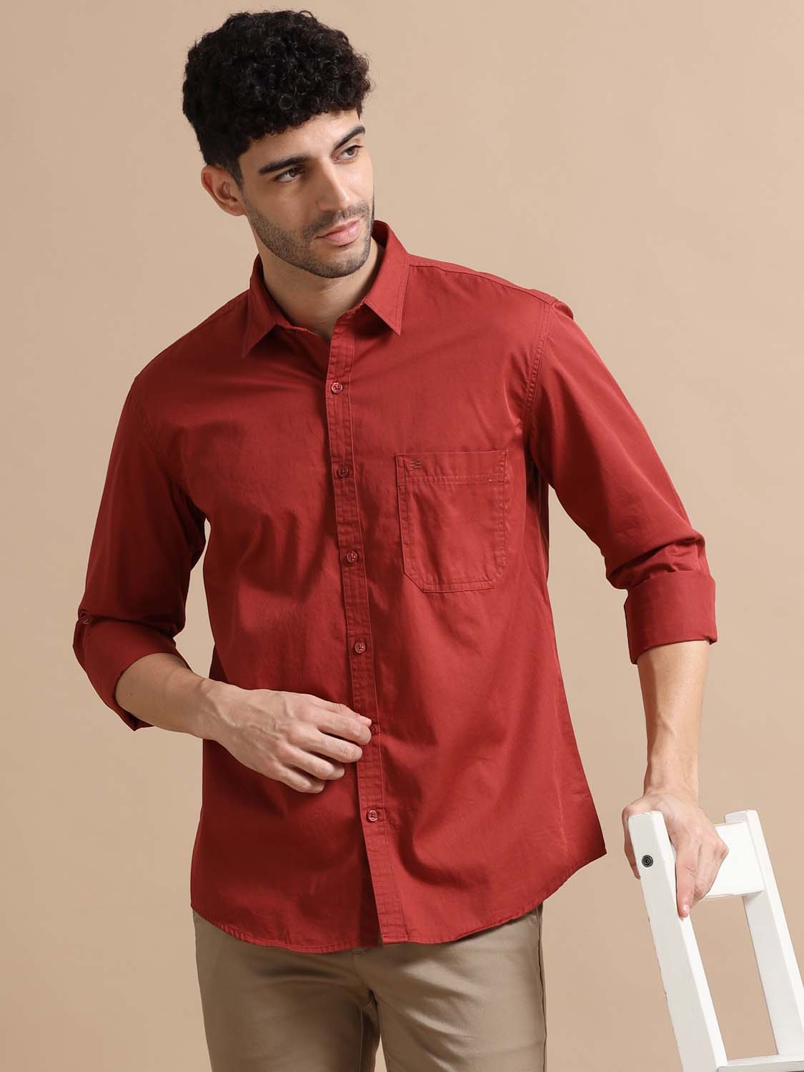 Red Cotton Shirts for Men