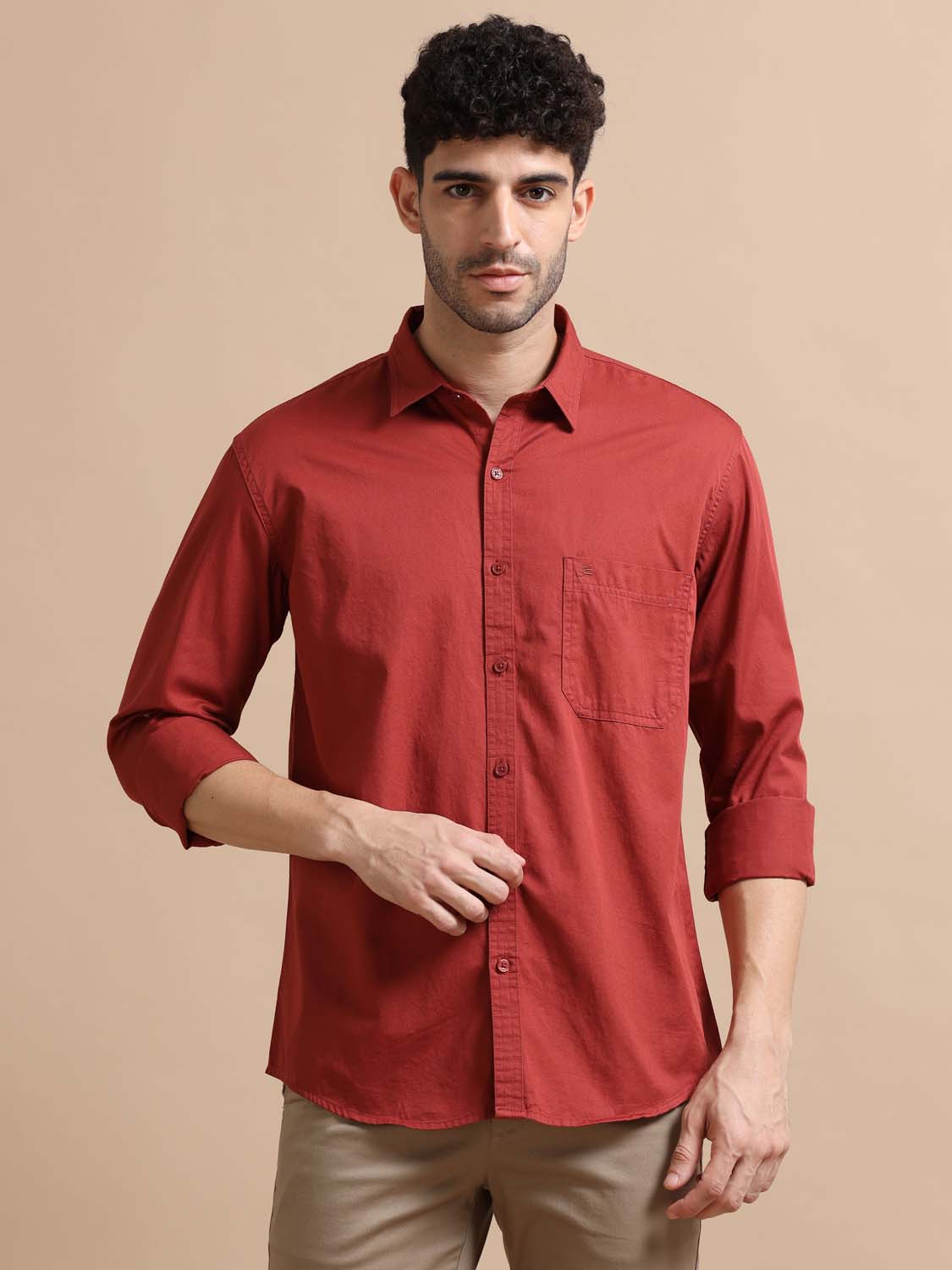 Red Cotton Shirts for Men