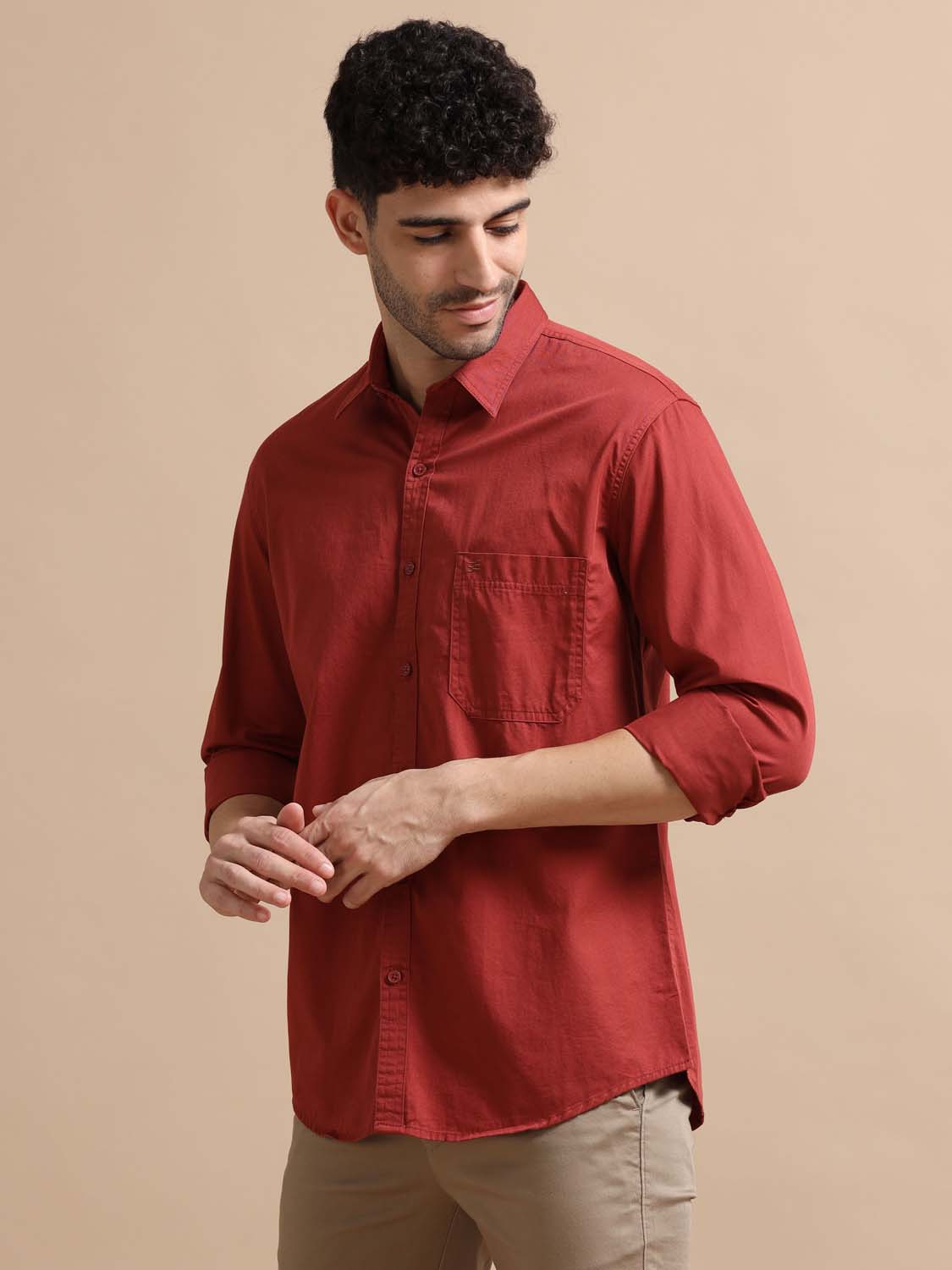 Red Cotton Shirts for Men