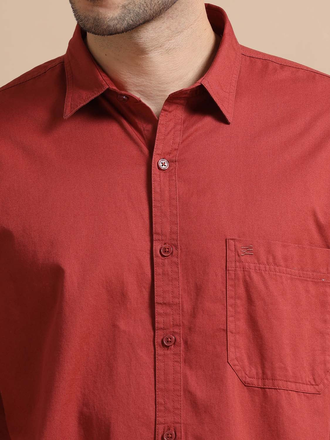 Red Cotton Shirts for Men