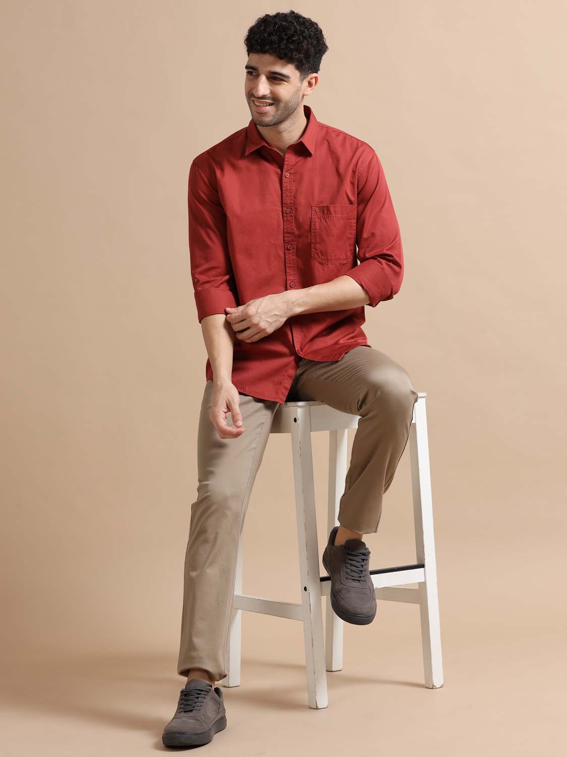 Red Cotton Shirts for Men