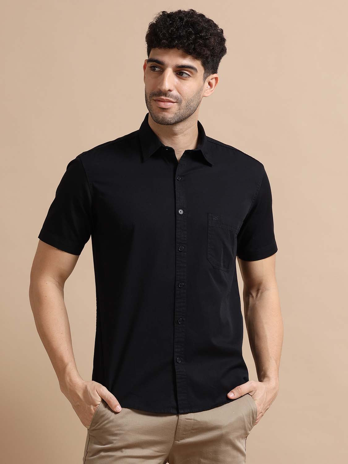  Black Cotton Shirt for Men