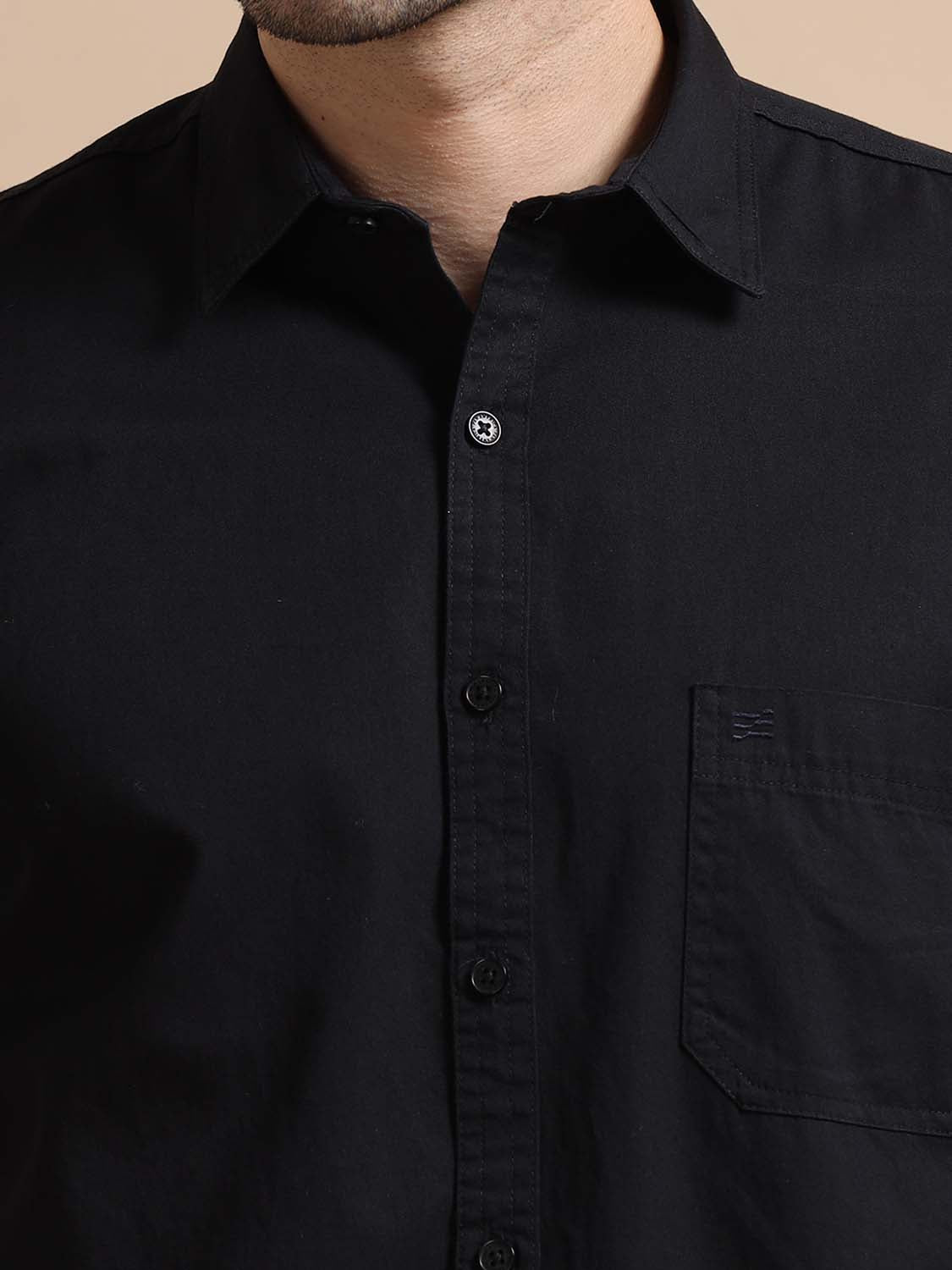  Black Cotton Shirt for Men