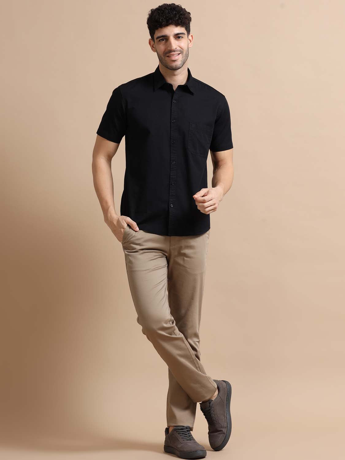  Black Cotton Shirt for Men