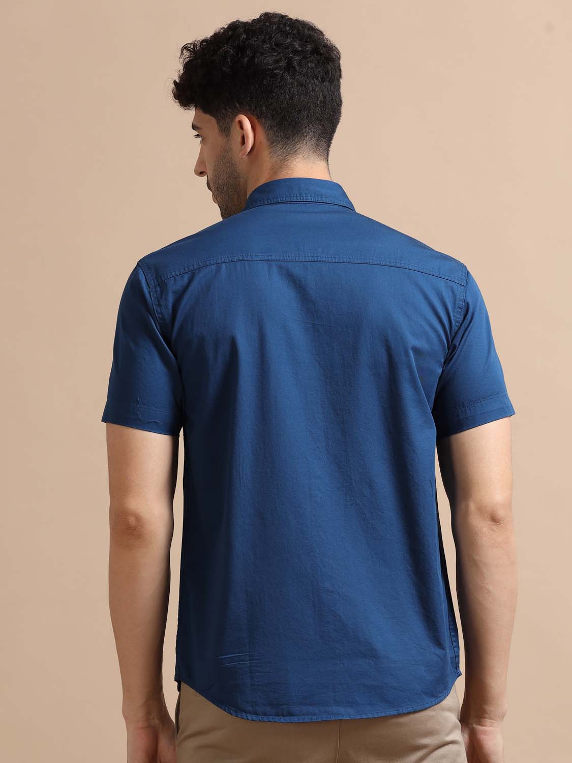 Men Resolution Blue Cotton Shirt