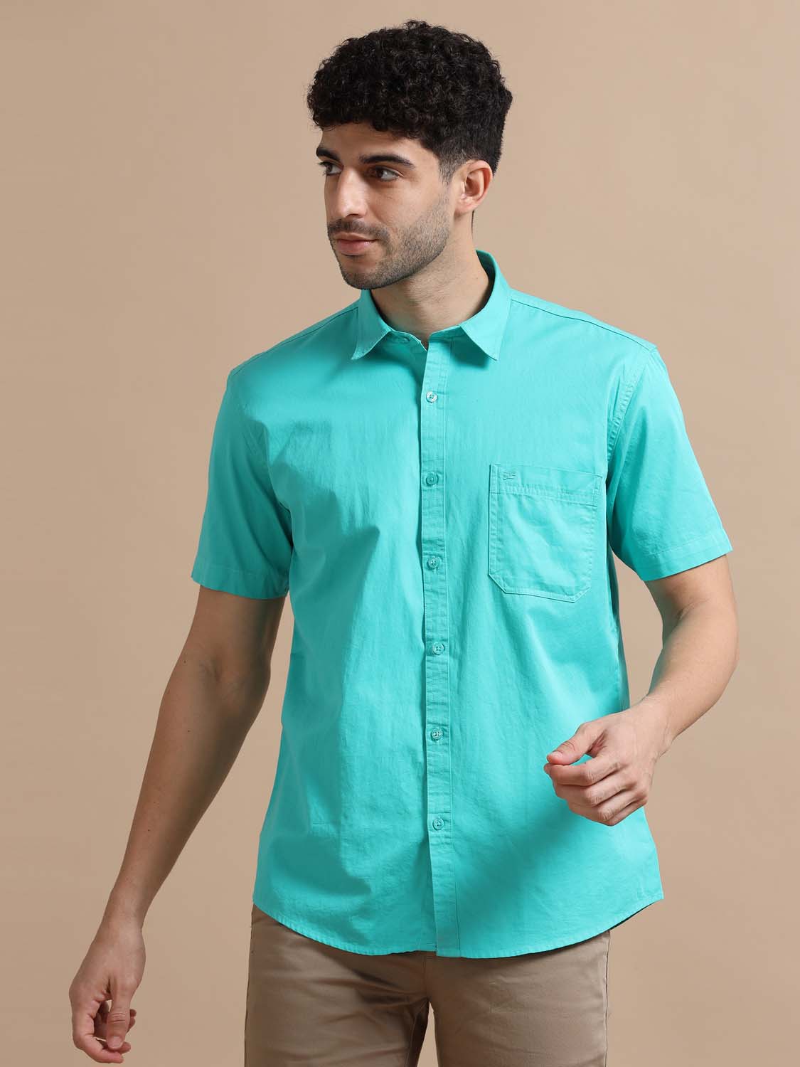 Turquoise Blue Shirt for Men