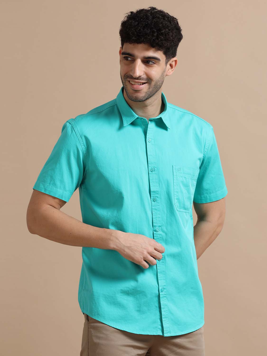 Turquoise Blue Shirt for Men