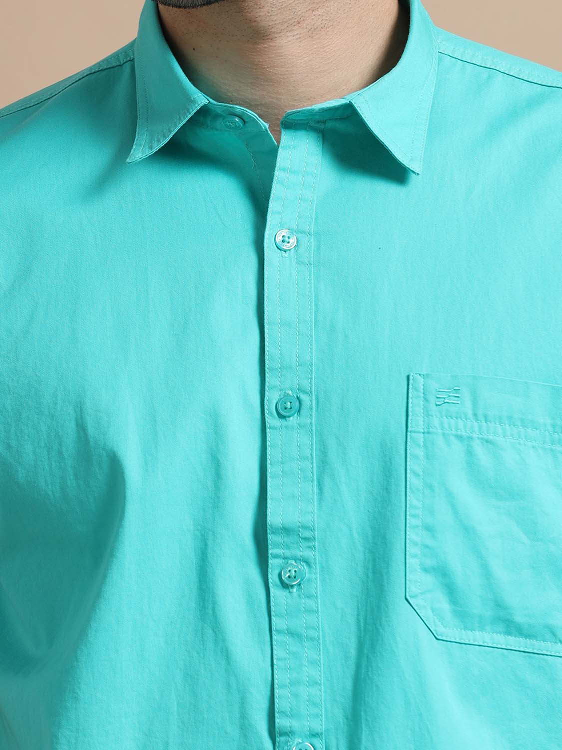 Turquoise Blue Shirt for Men