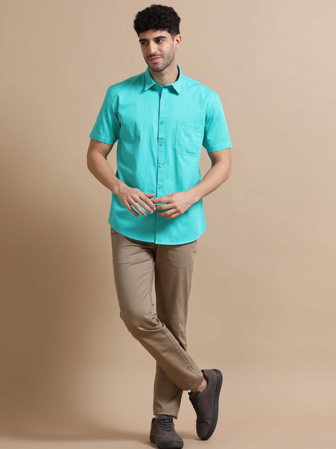 Turquoise Blue Shirt for Men