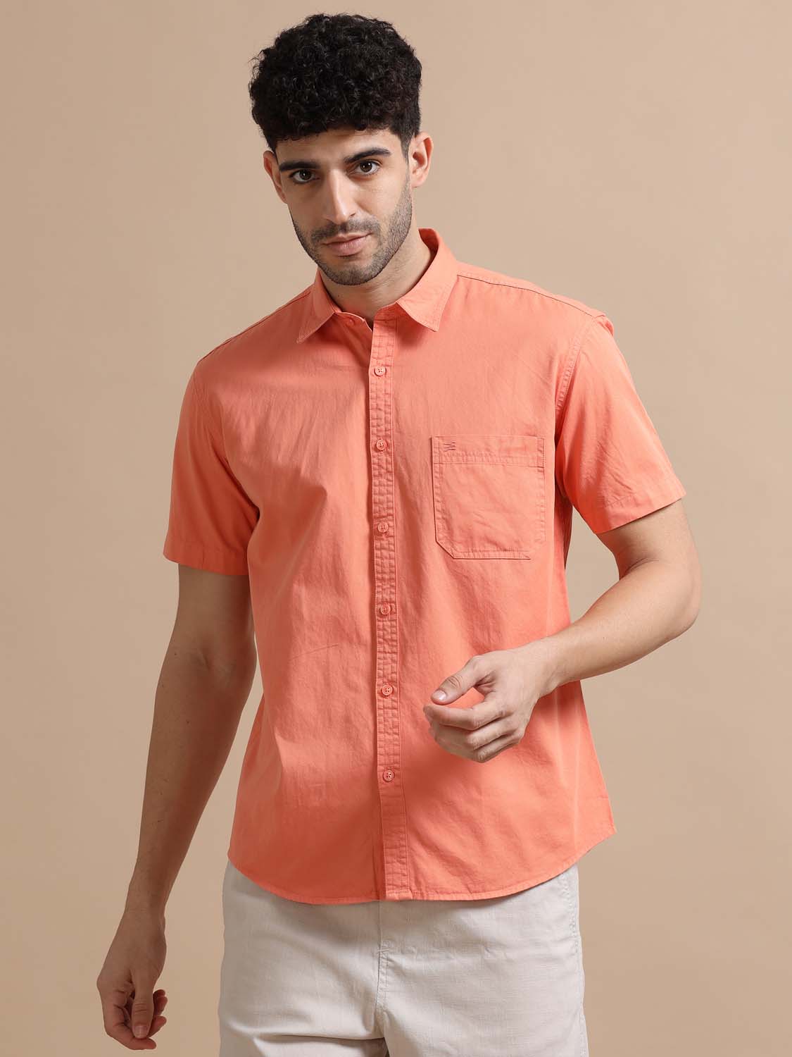 Twill Cotton Rose Shirt for Men