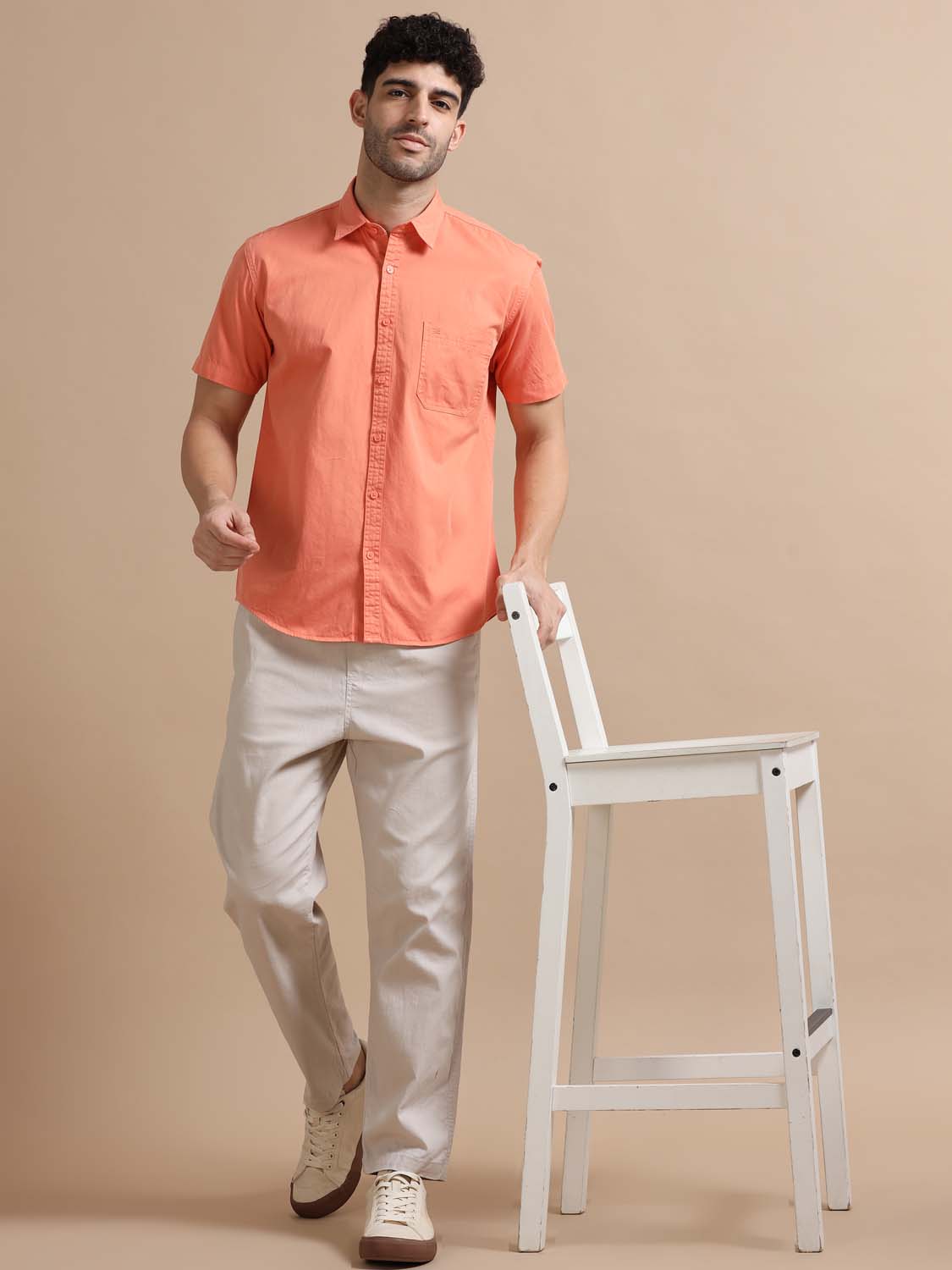 Twill Cotton Rose Shirt for Men