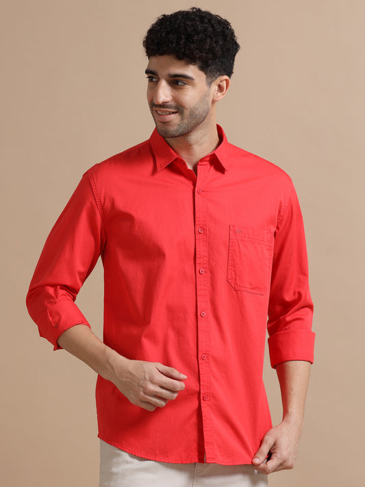 Red colour shirt for men