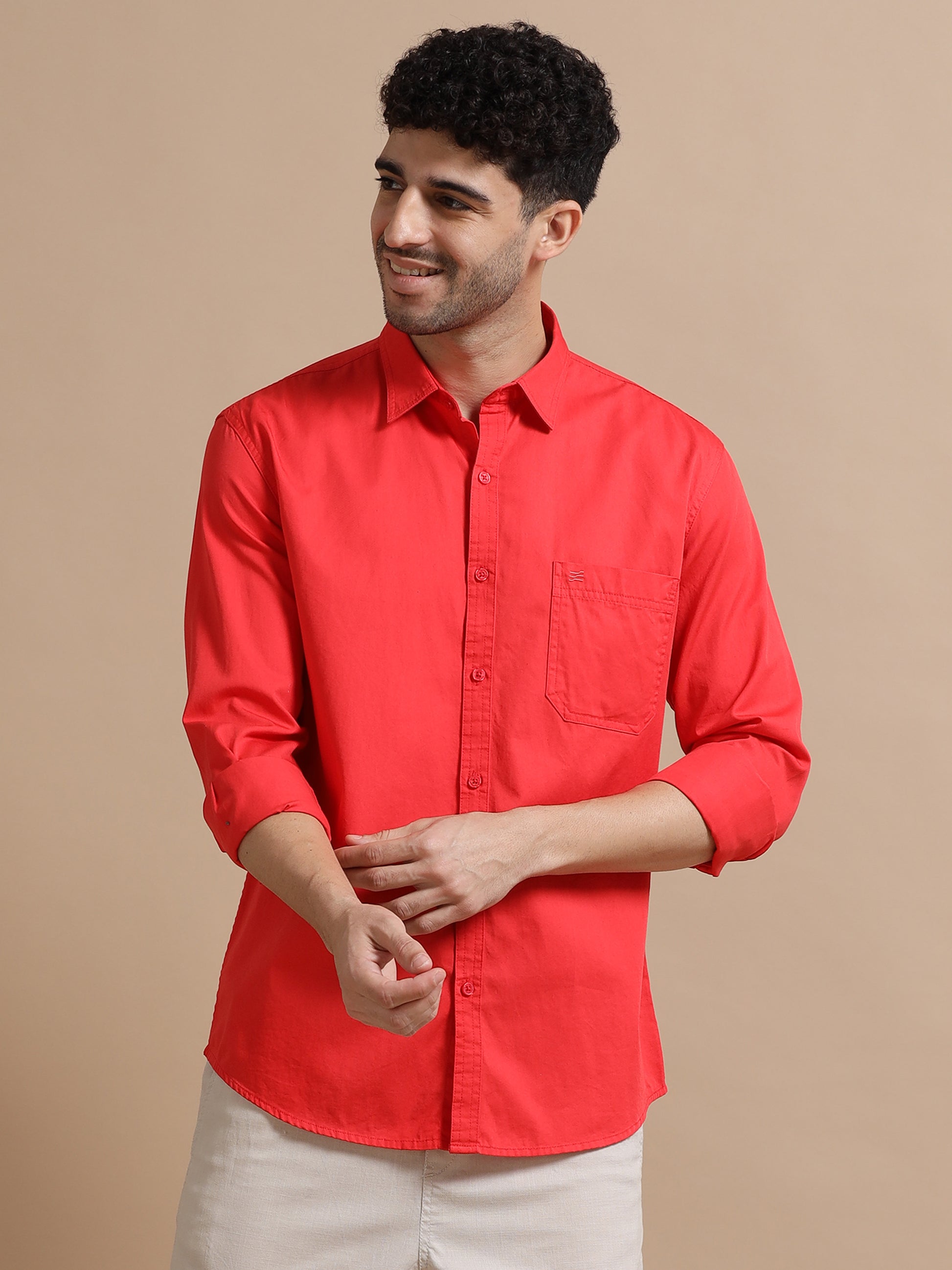 Red colour shirt for men