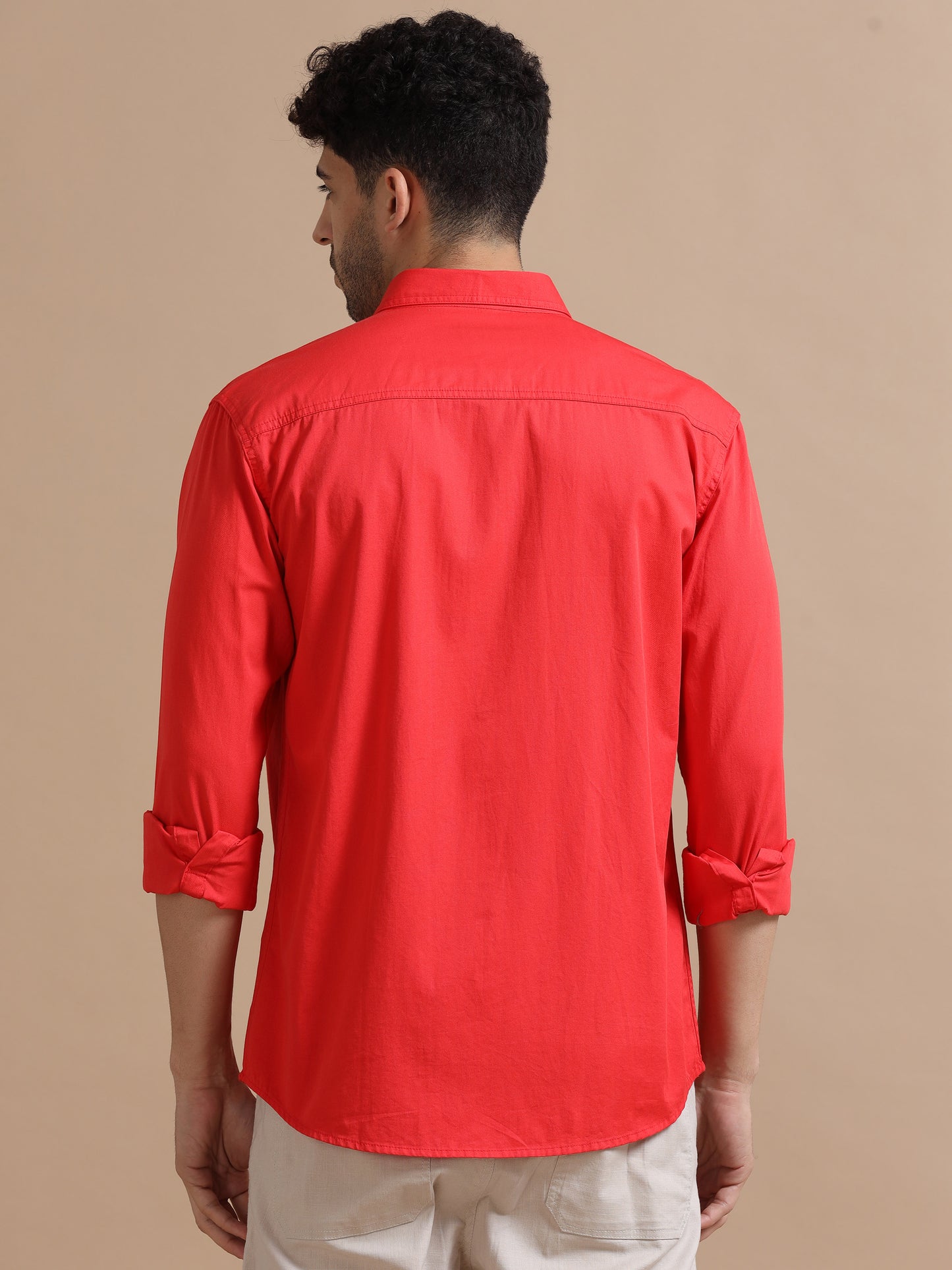 Red colour shirt for men