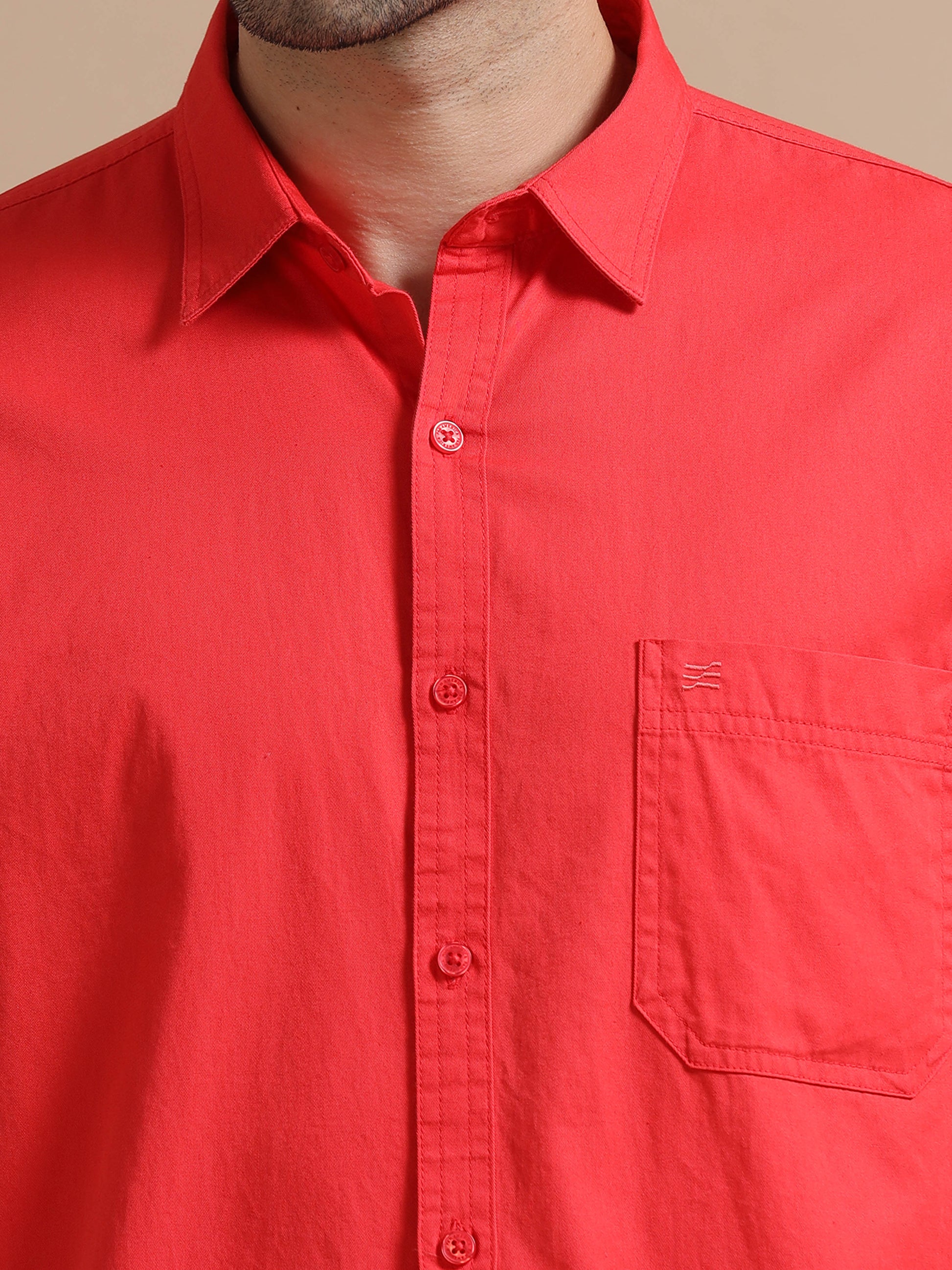 Red colour shirt for men