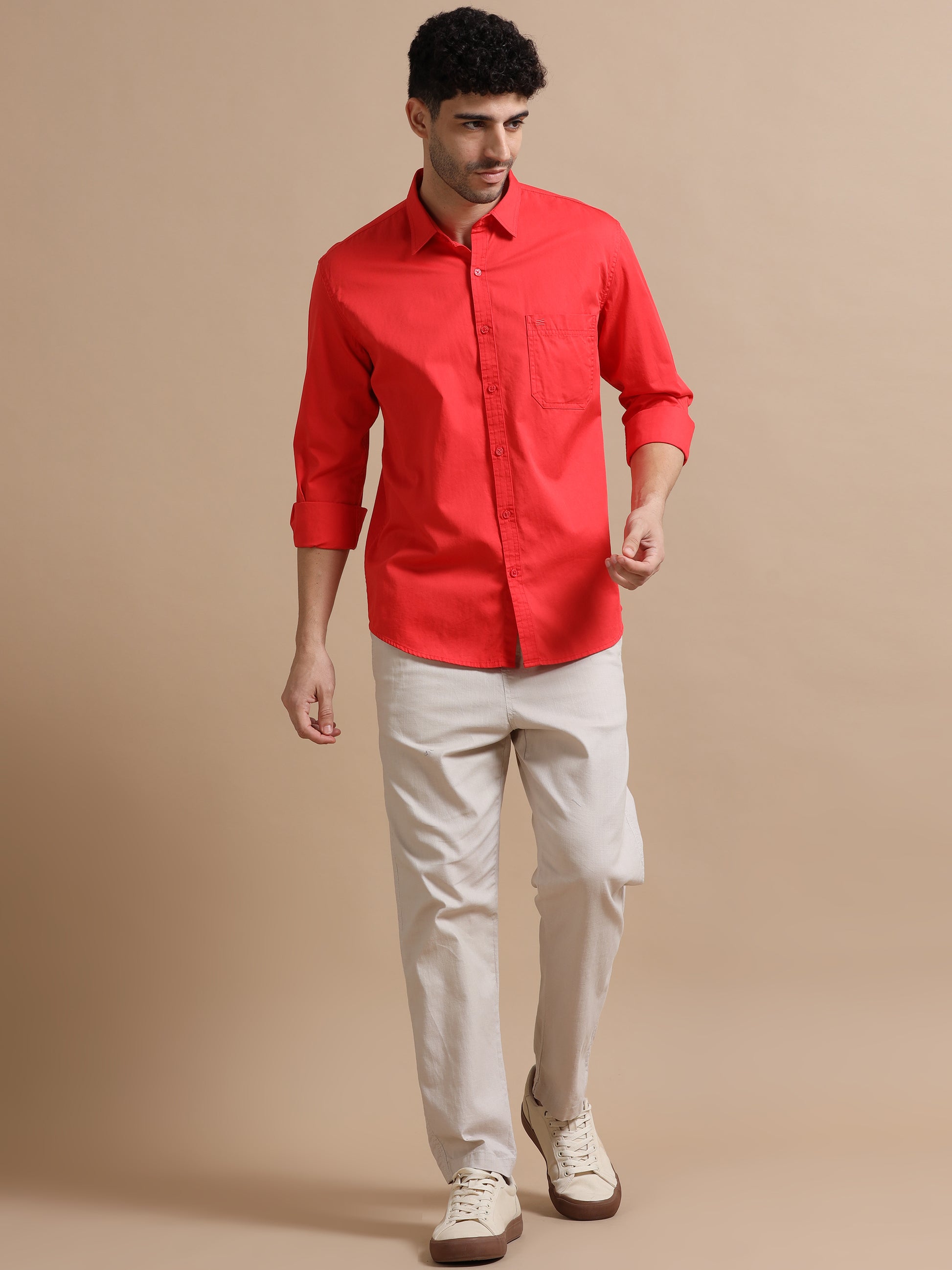 Red colour shirt for men