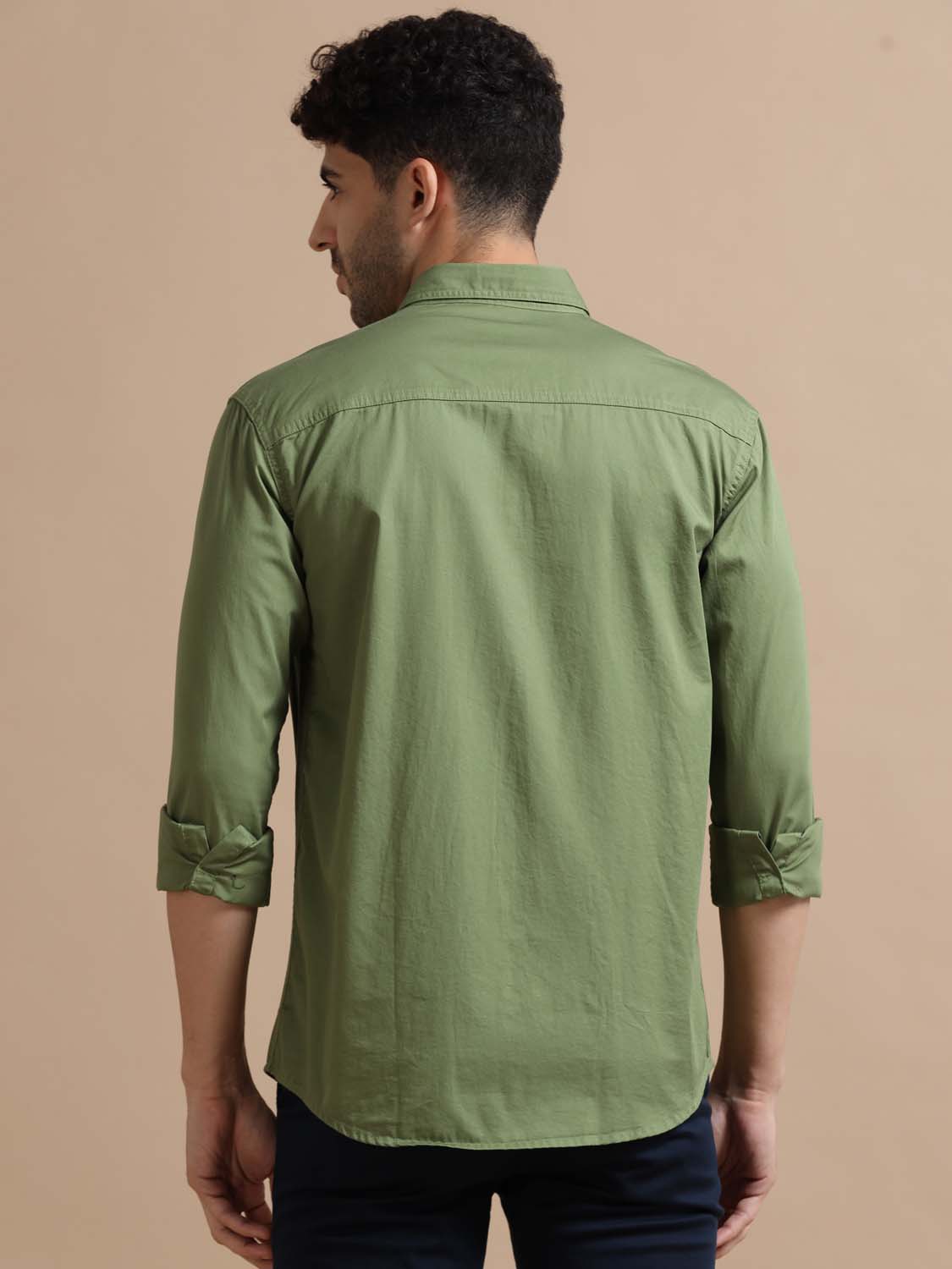 Olive Green Cotton Shirt