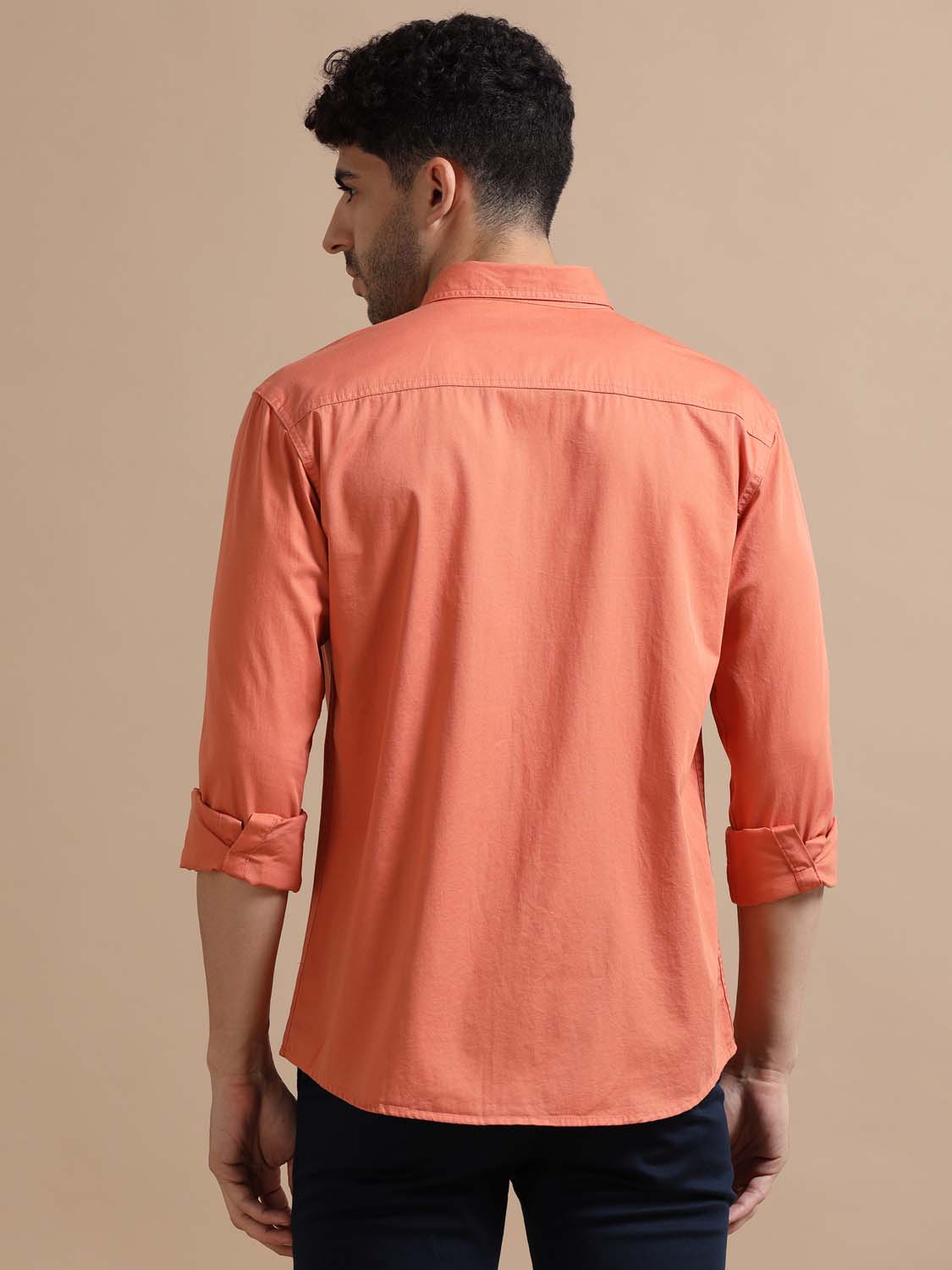 Mens Coral Pink Cotton Shirt