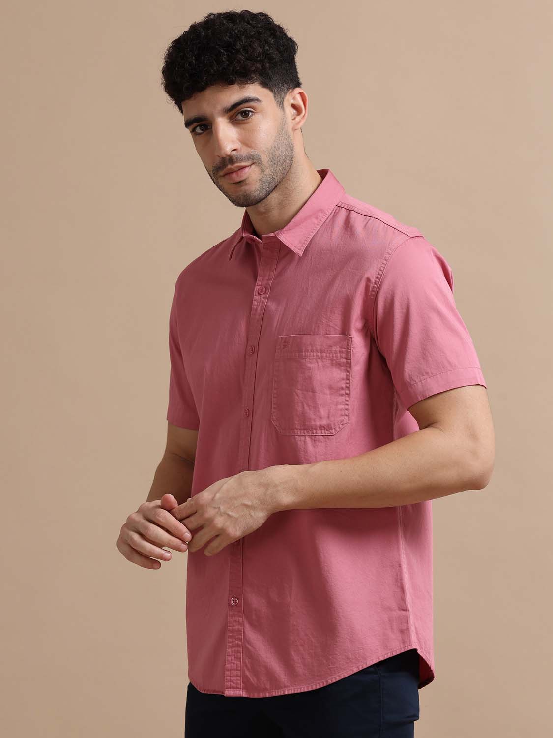 Pink Half Sleeve Shirt 