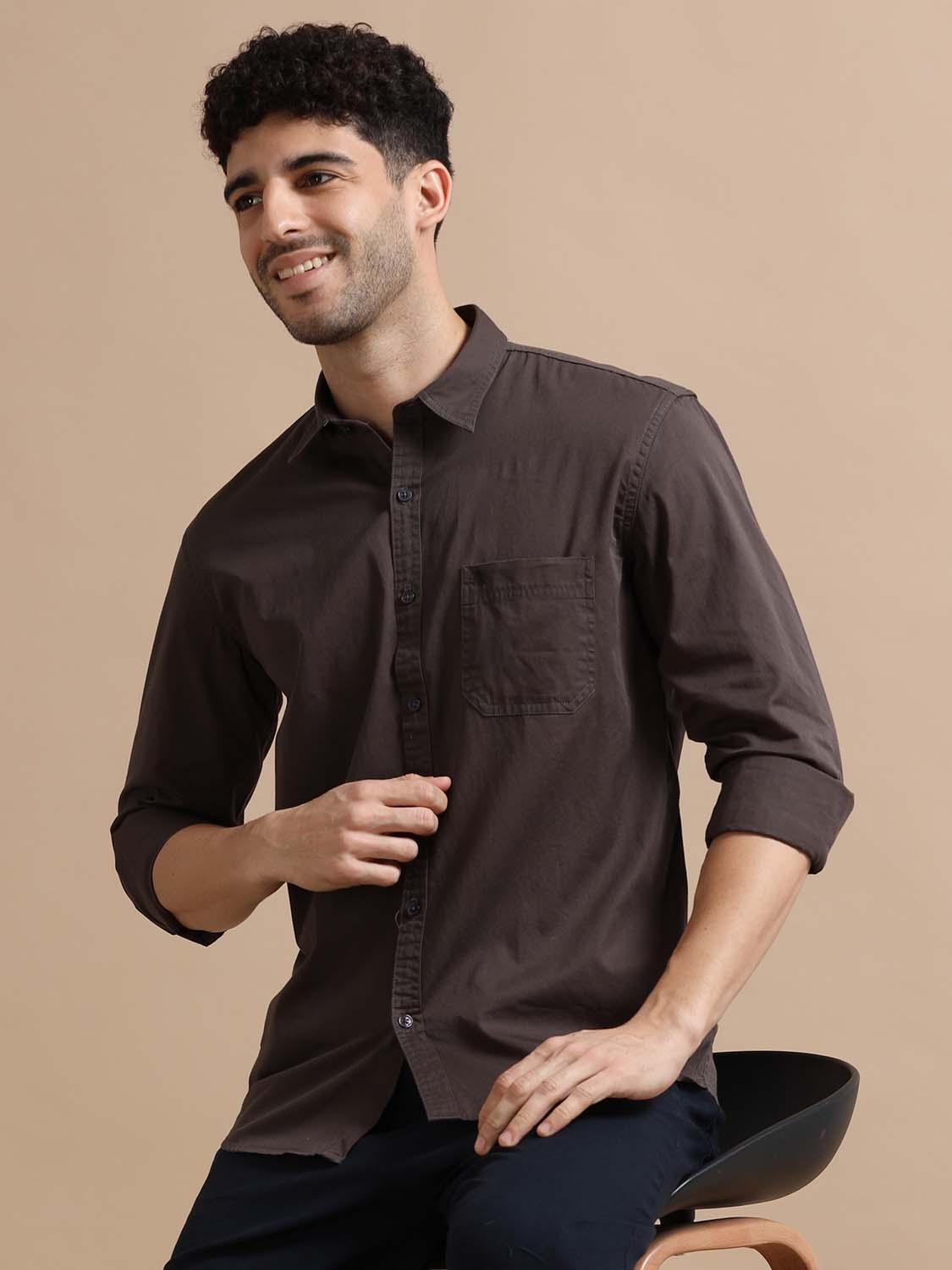 Dark Brown Shirt for Men