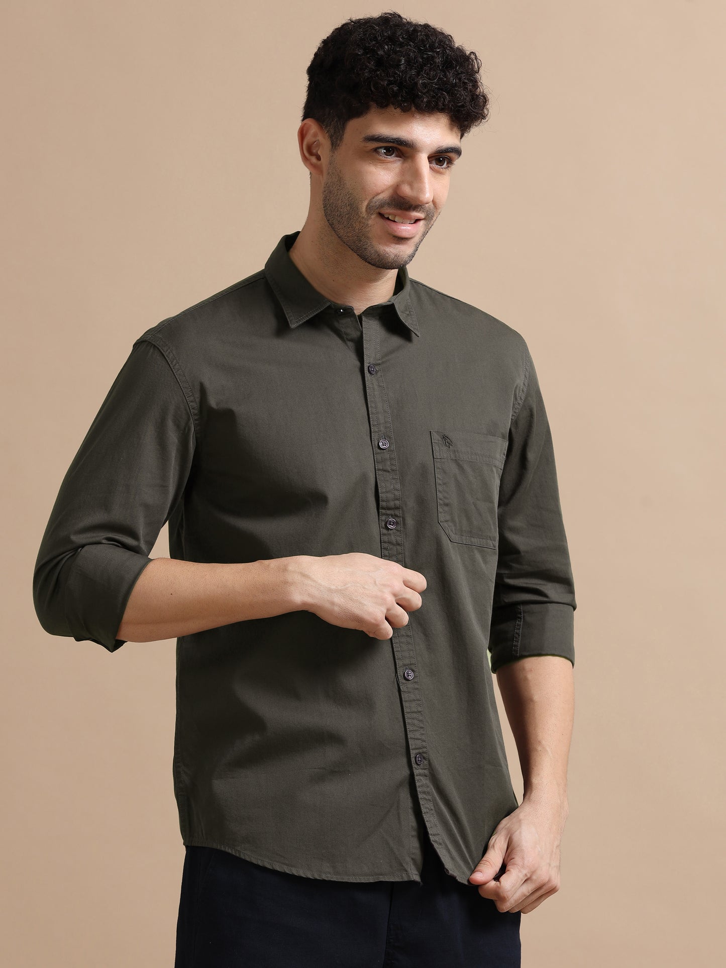 Davy Grey Full Sleeve Twill Cotton Shirt