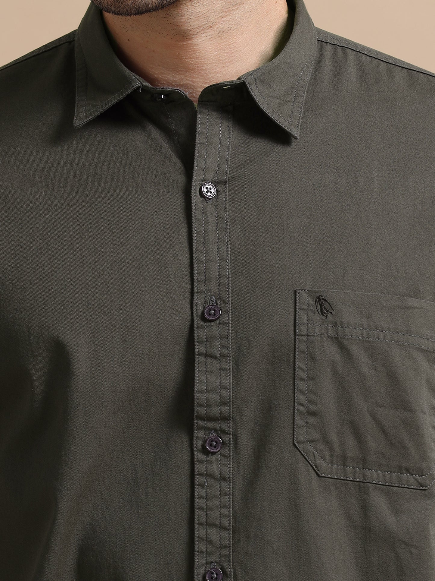 Davy Grey Full Sleeve Twill Cotton Shirt