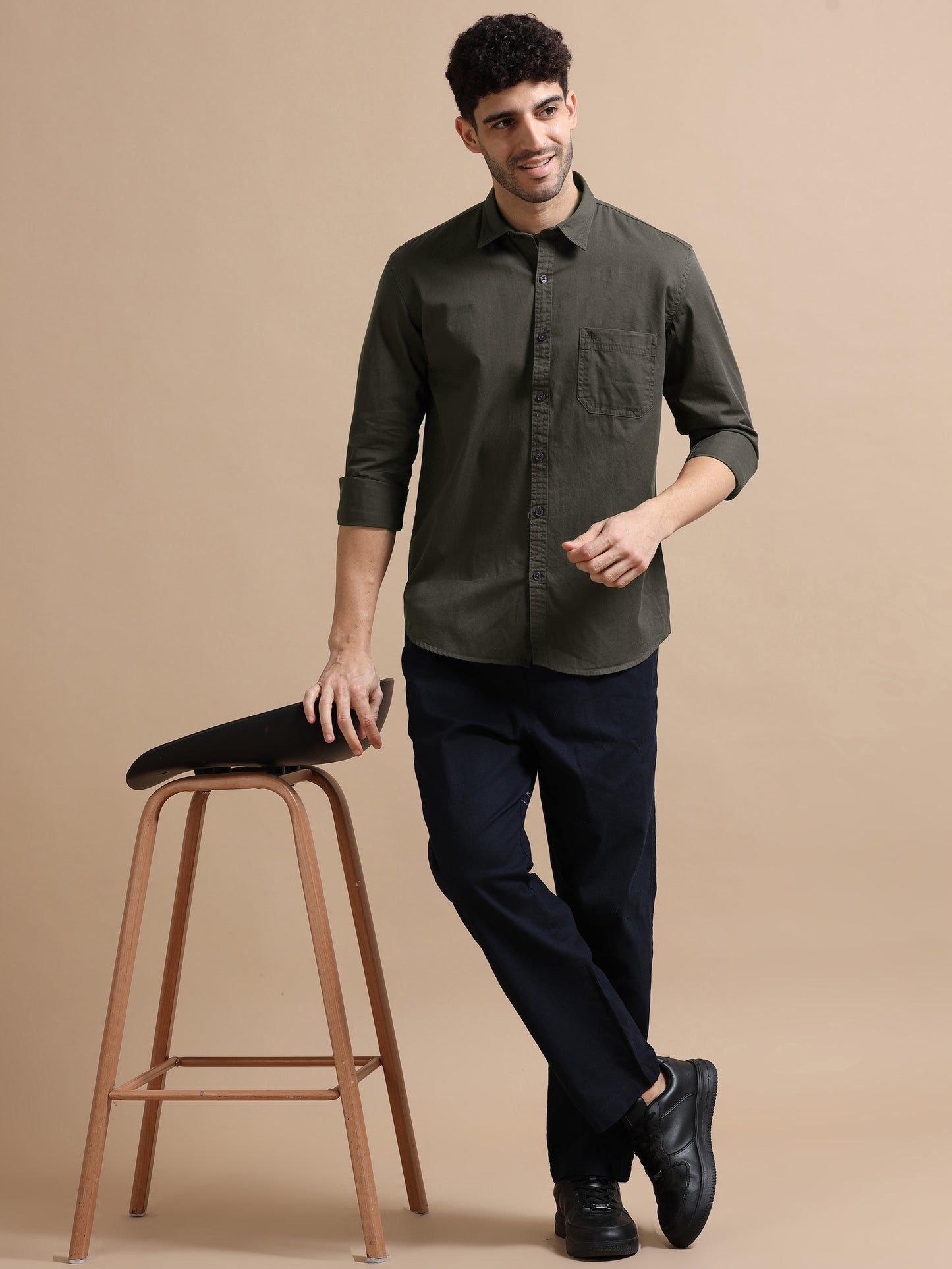 Davy Grey Full Sleeve Twill Cotton Shirt