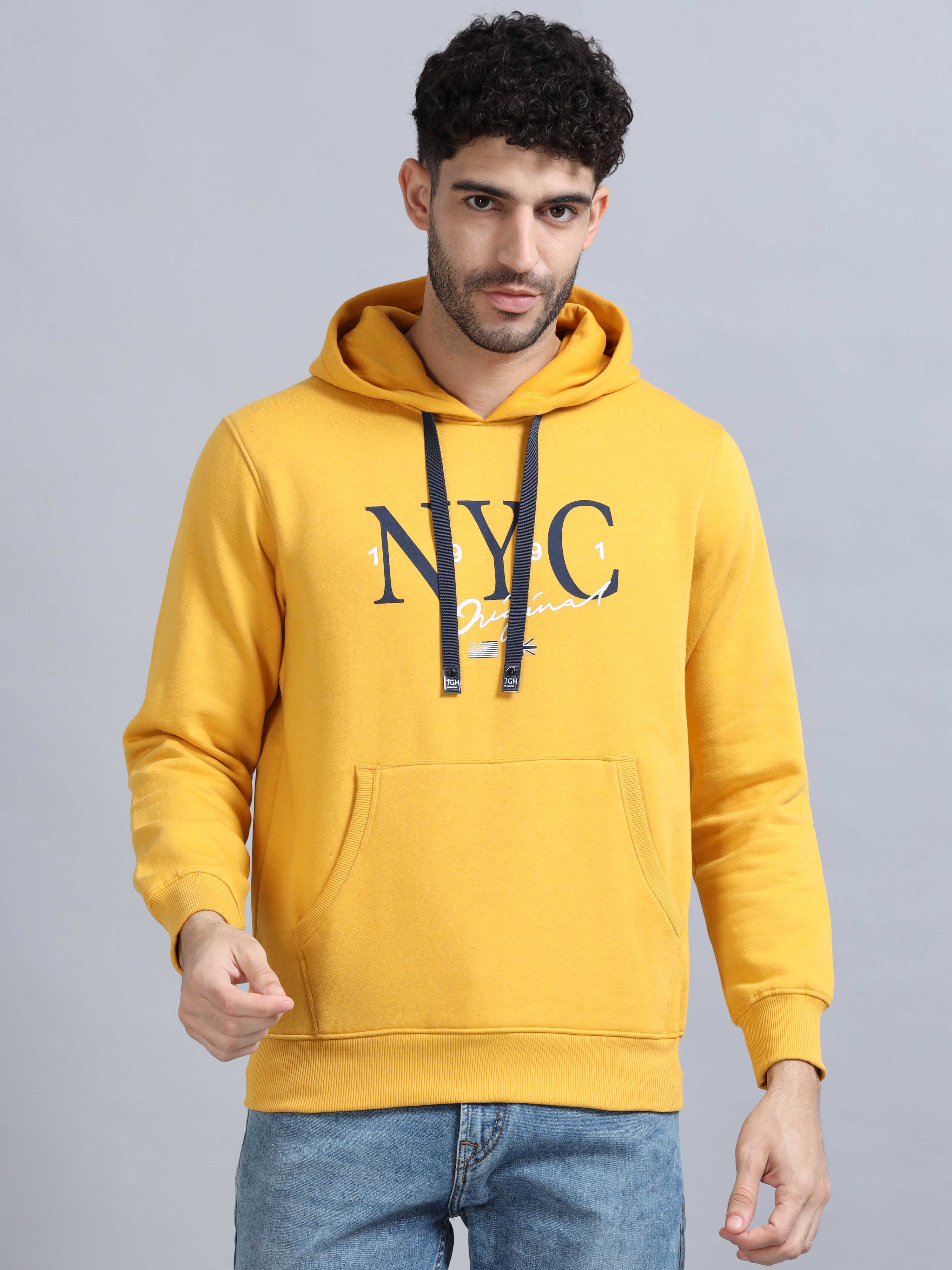 Shop Trendy Men Yellow Hoodies Online India