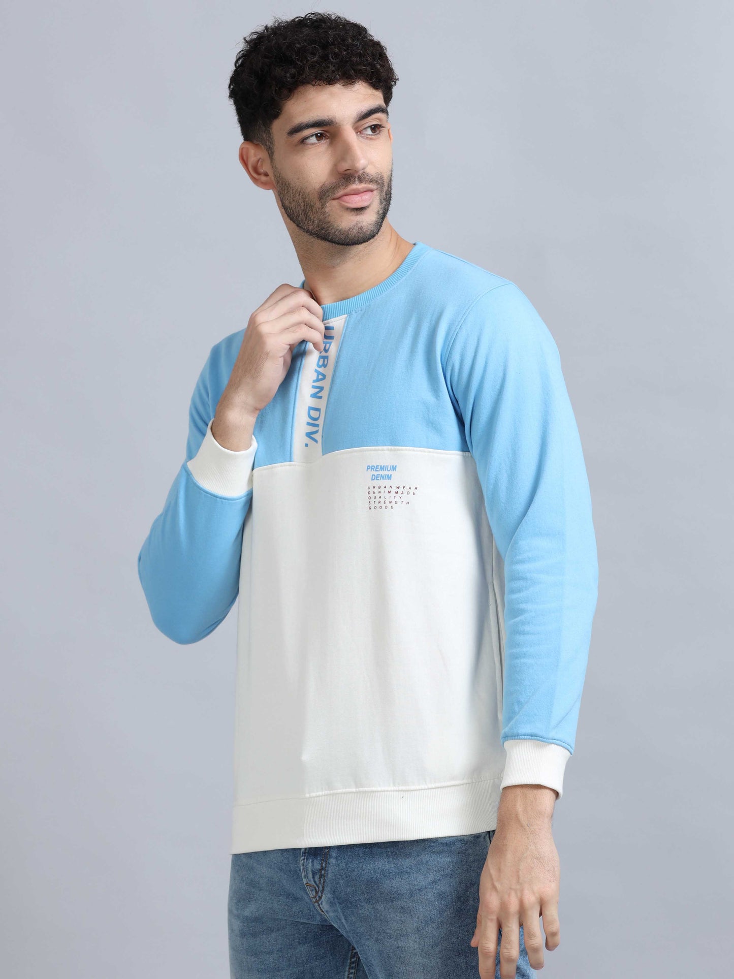 Men Light Blue Sweatshirts 