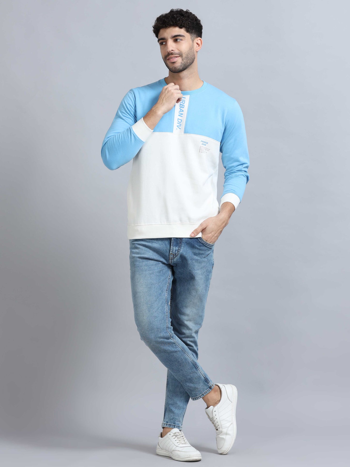 Men Light Blue Sweatshirts 