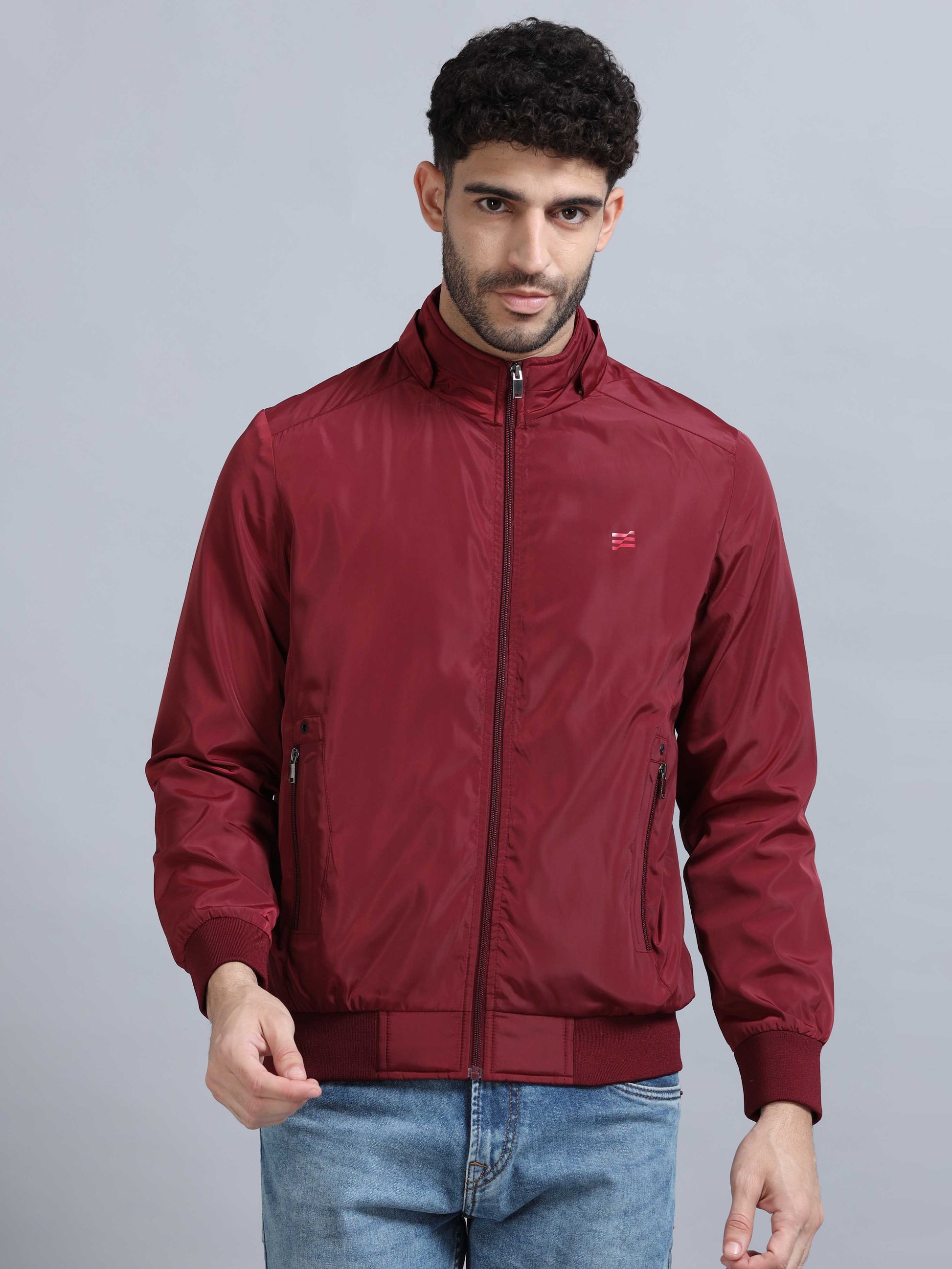  Red Hooded Jacket for Men 