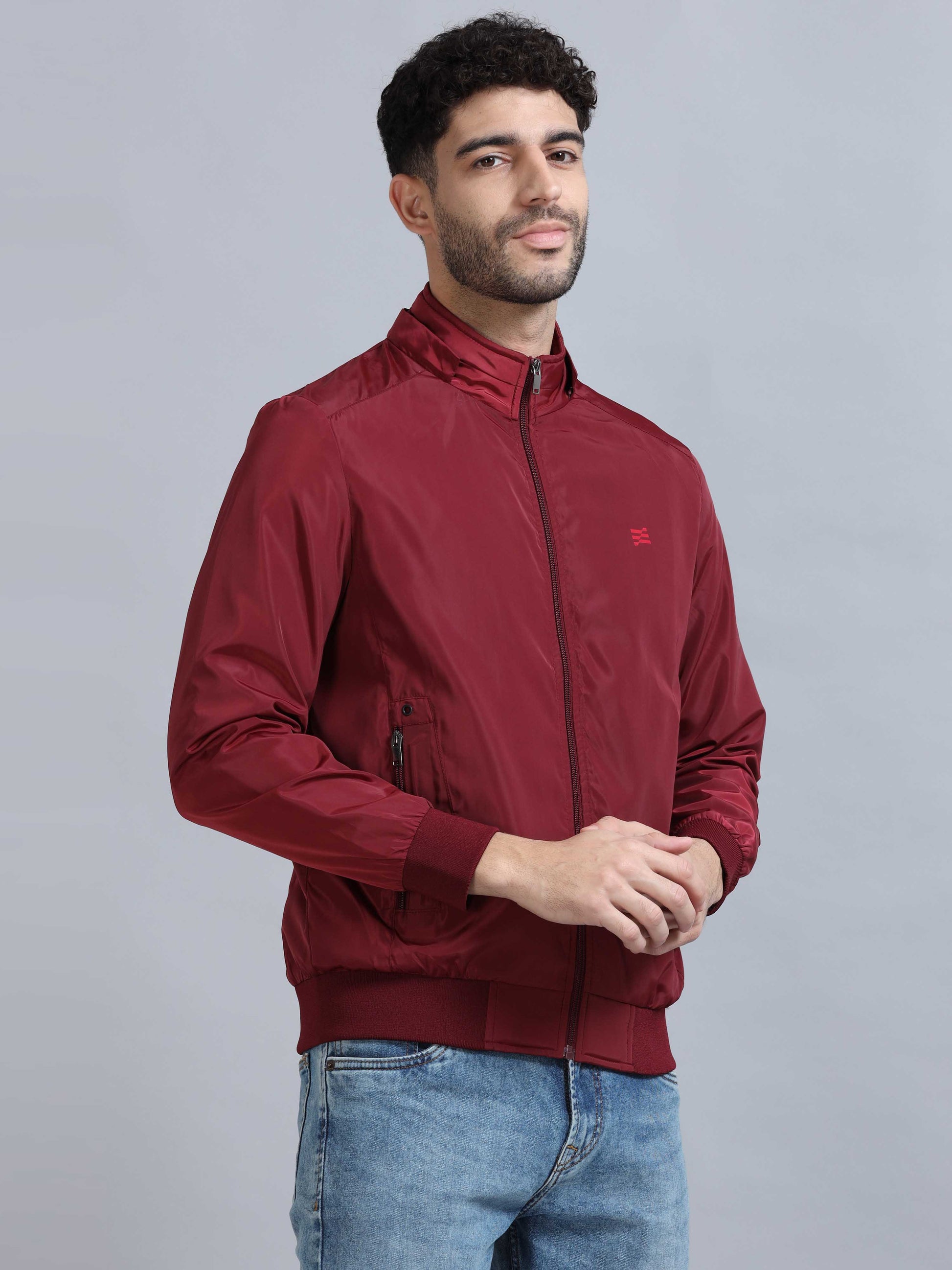  Red Hooded Jacket for Men 