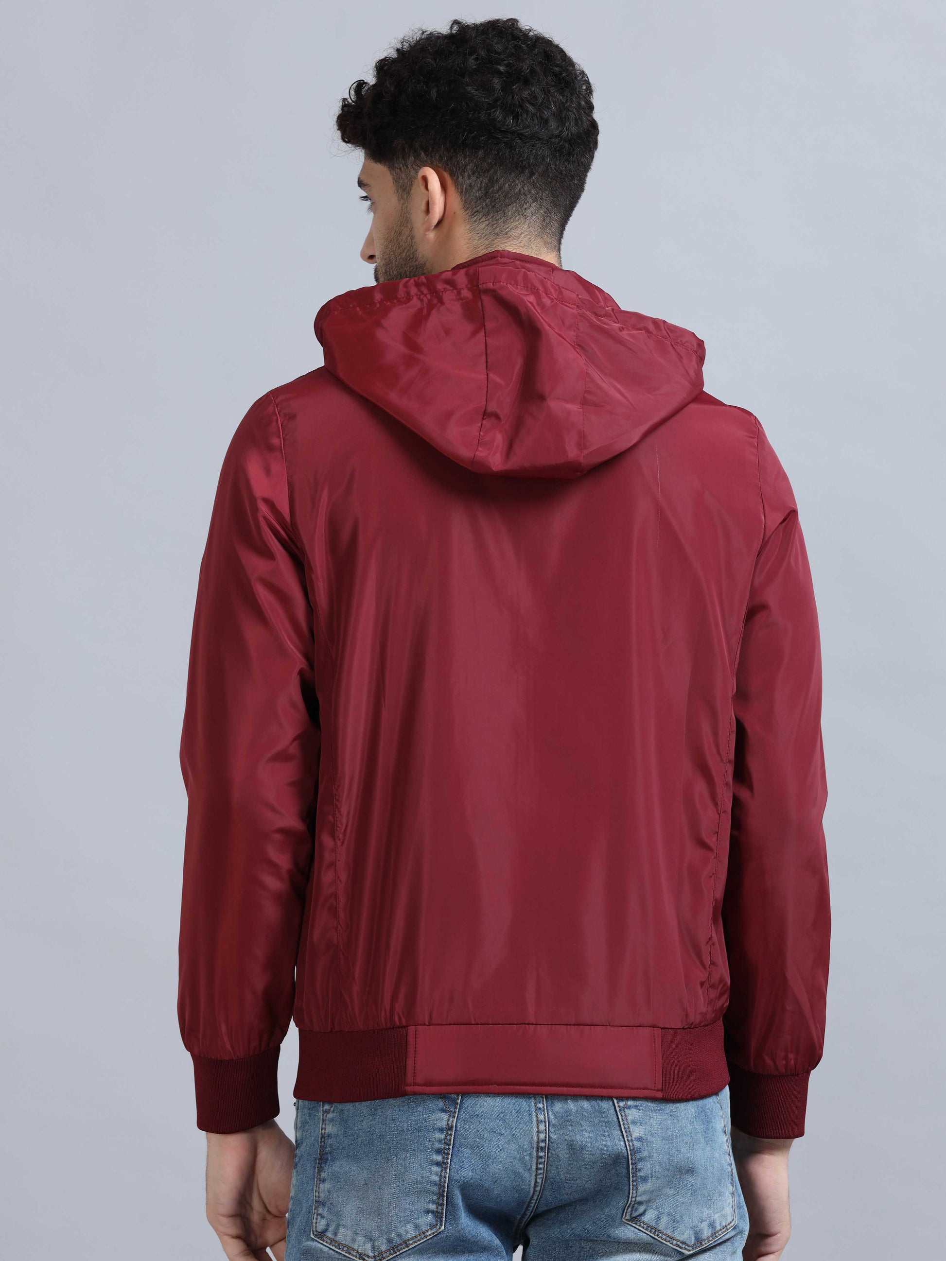  Red Hooded Jacket for Men 