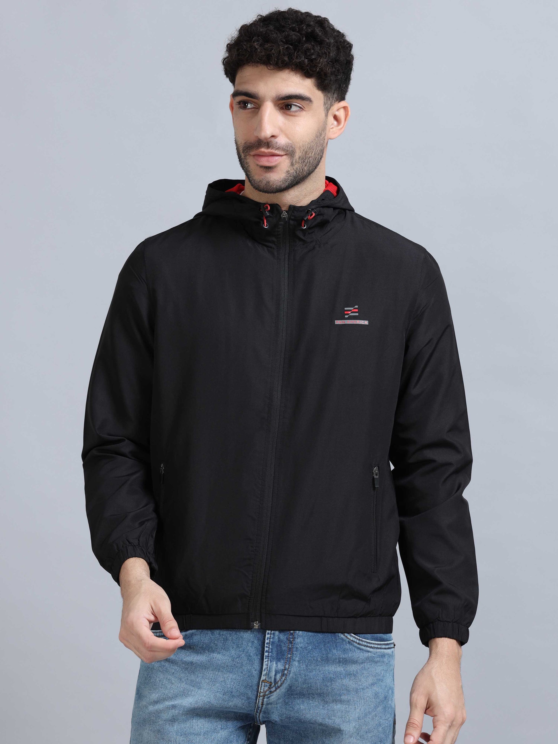 men's black zipper jacket