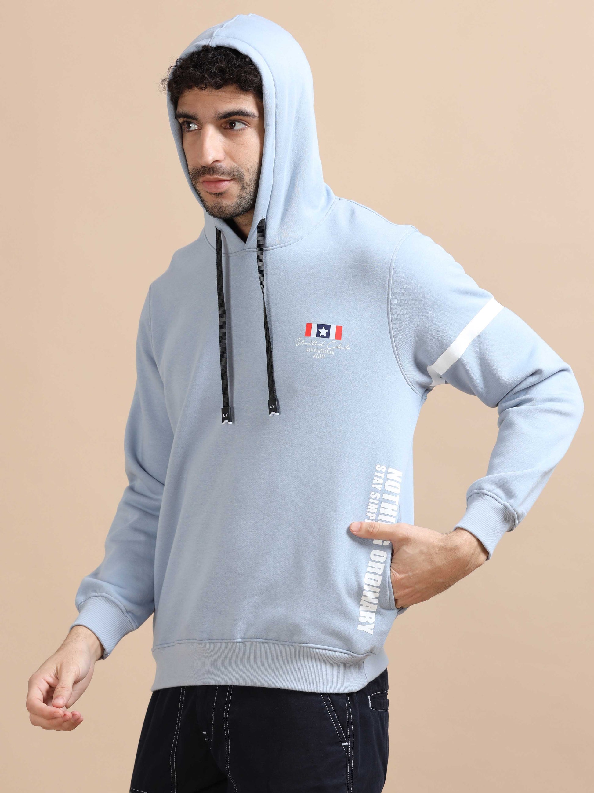 Mens Sky Blue Hoodie 