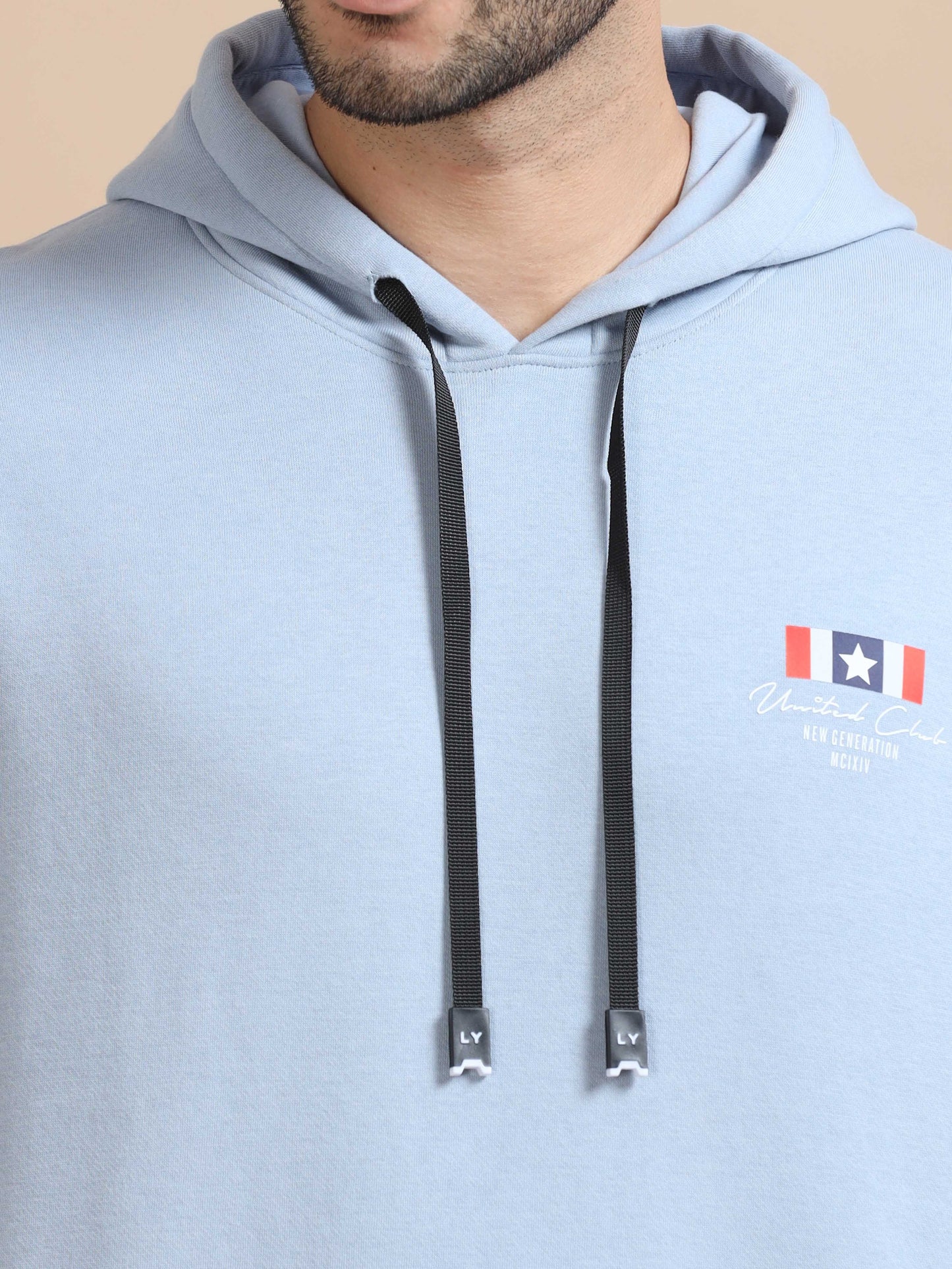 Mens Sky Blue Hoodie 