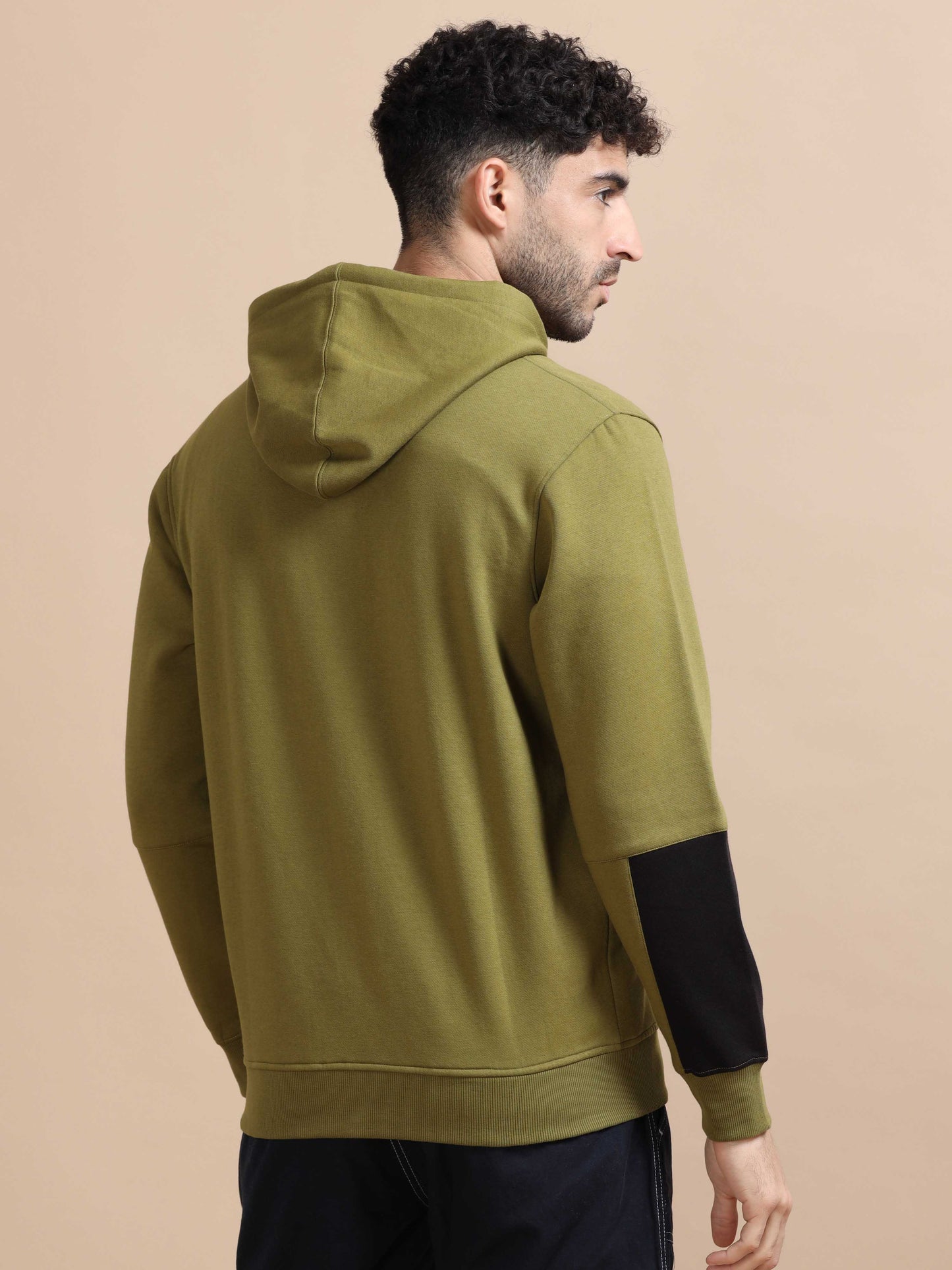 Mens Green Zipper Hoodie