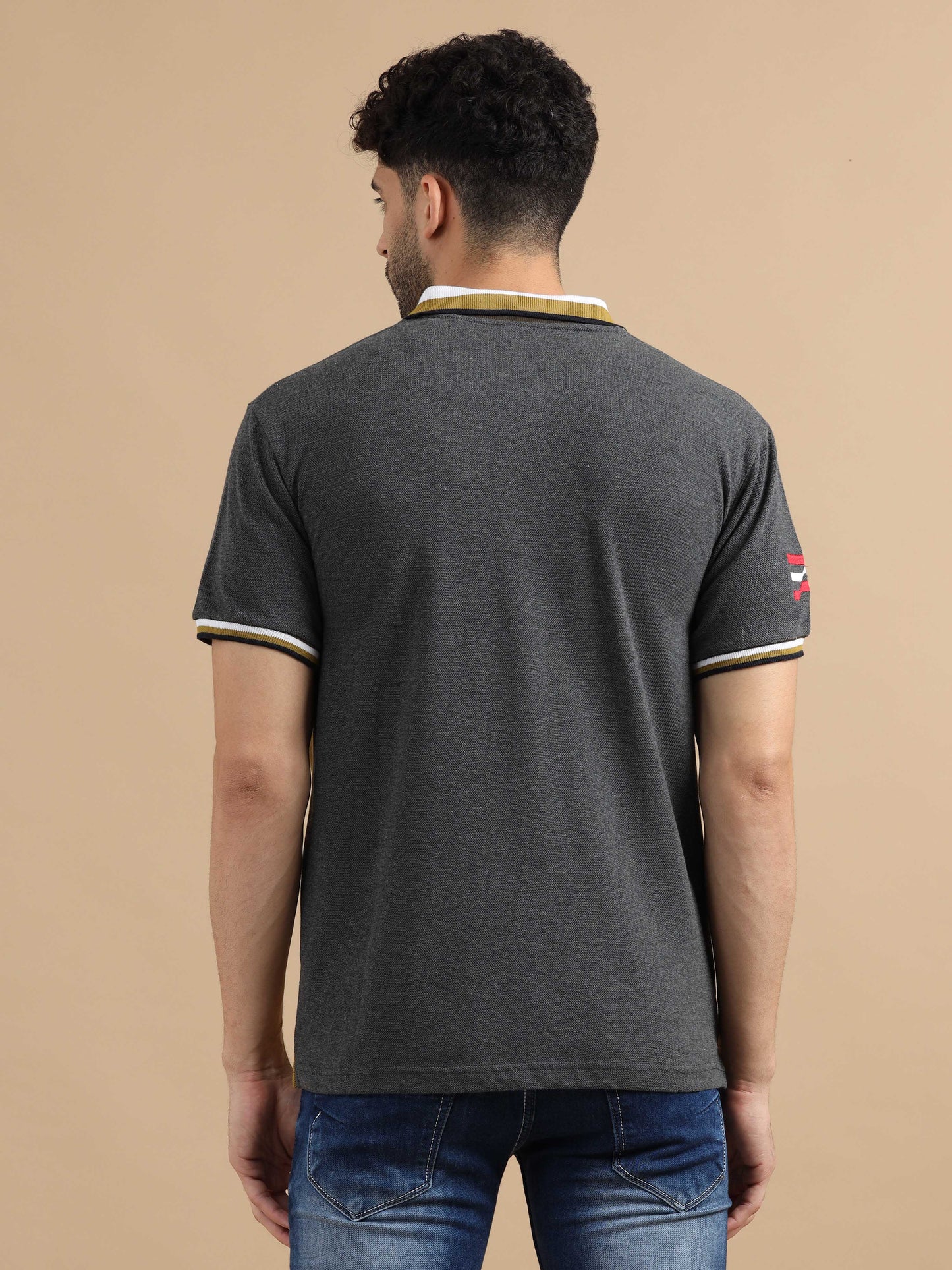 Men Grey Polo T shirt 