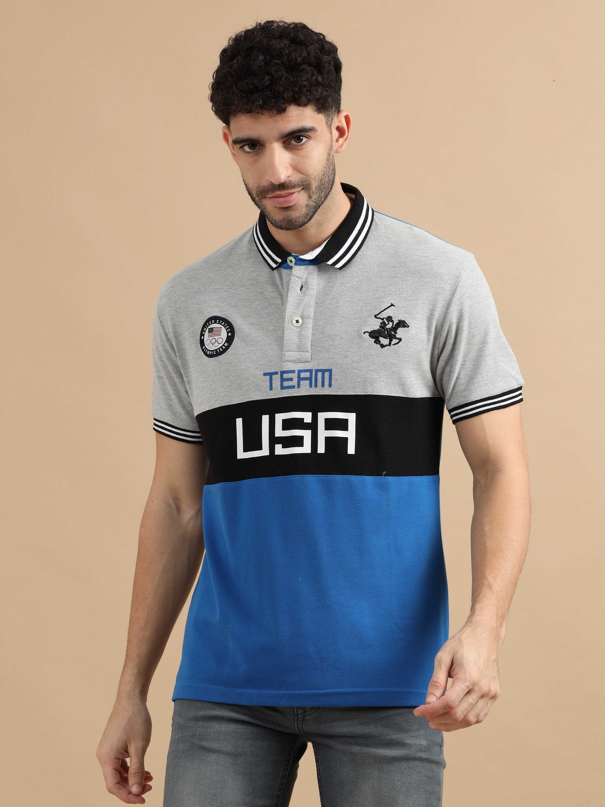 Men Blue Polo T Shirt