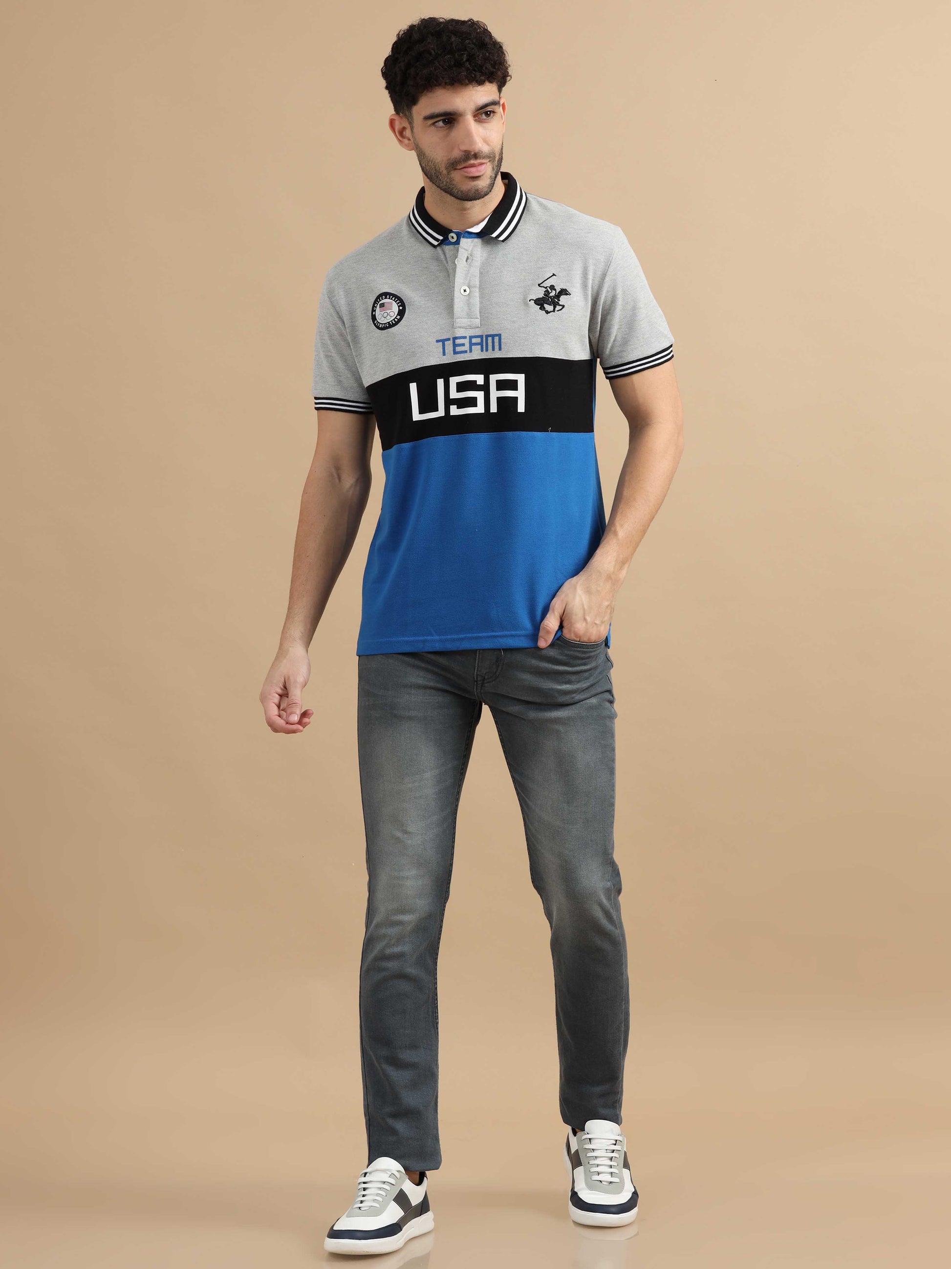 Men Blue Polo T Shirt