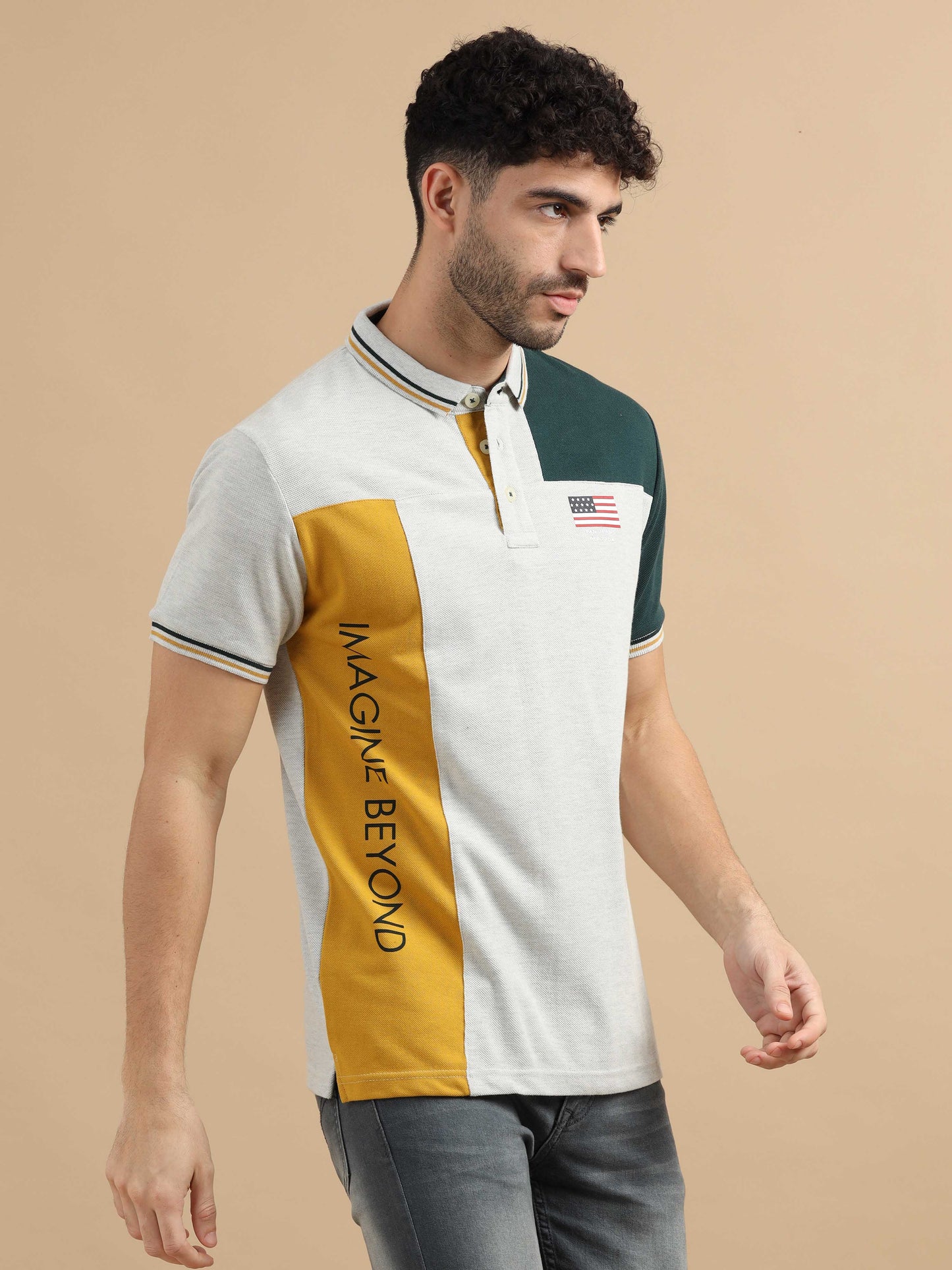  Yellow & White Collar Tshirt 