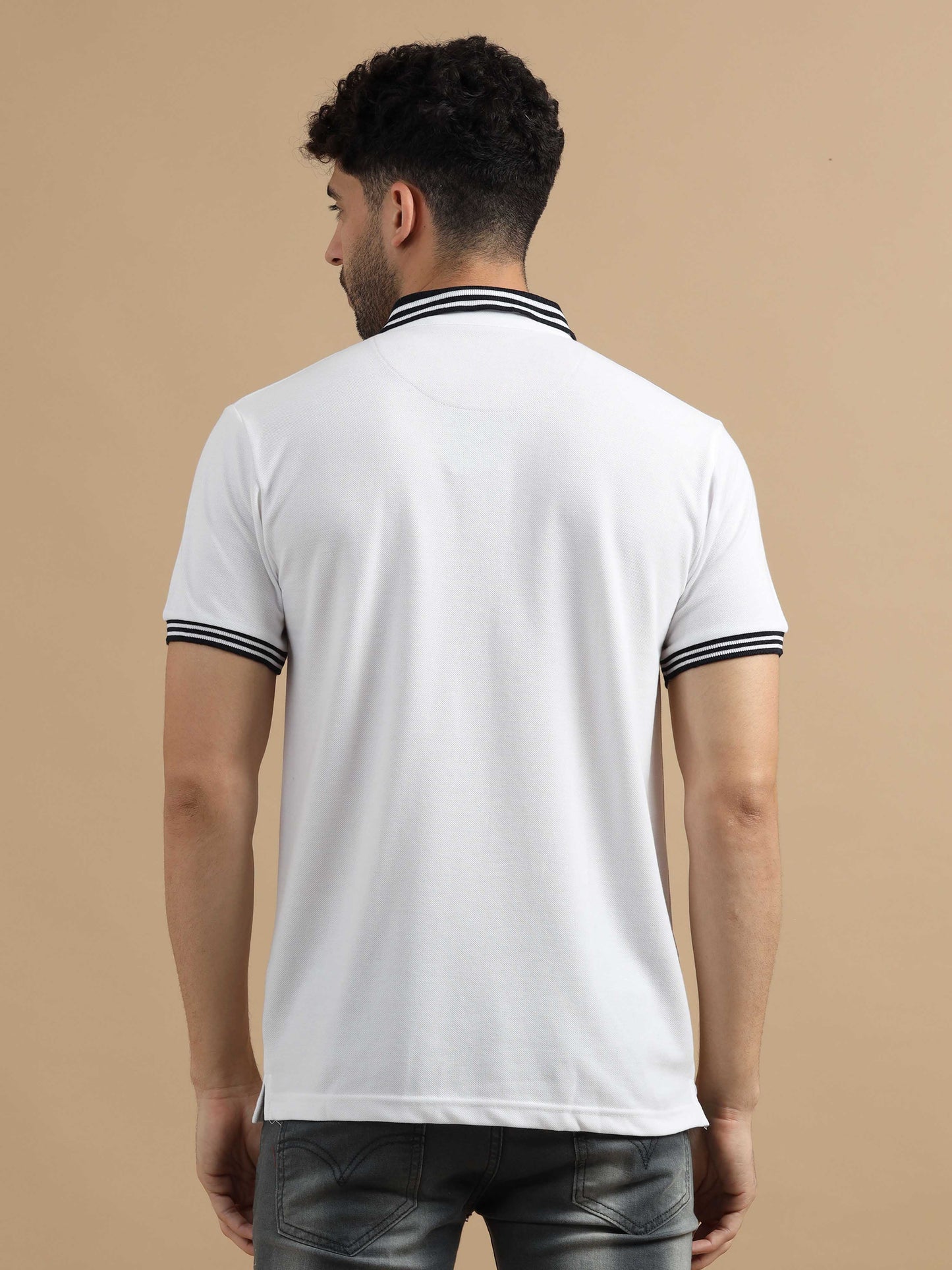 Mens White Polo T Shirt