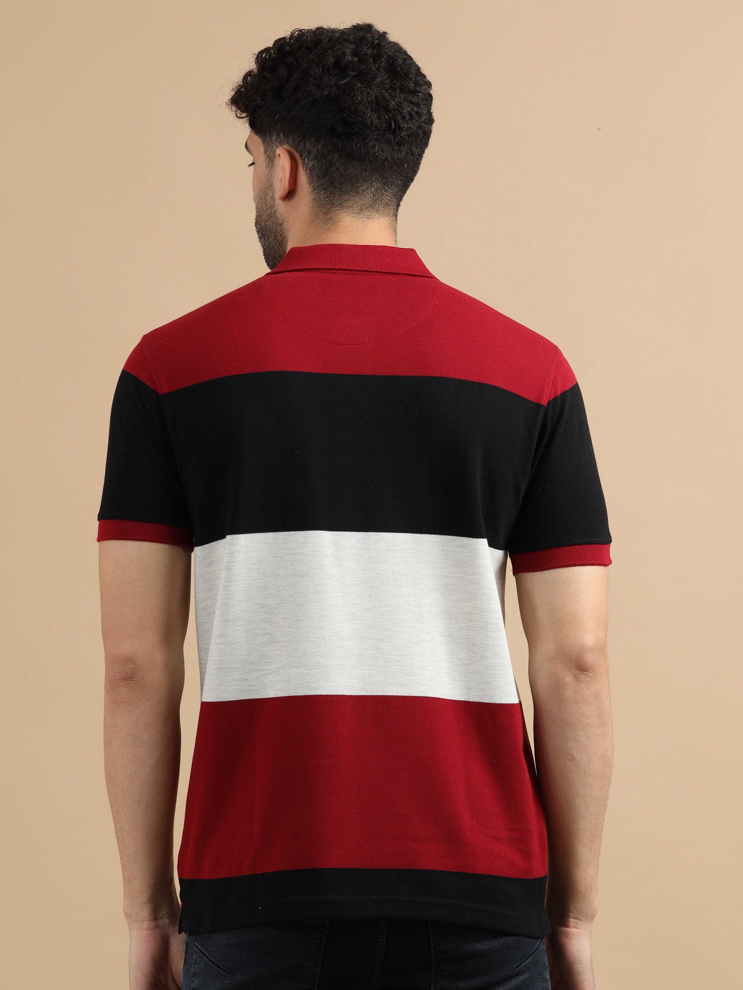 Red Striped Polo T shirt 