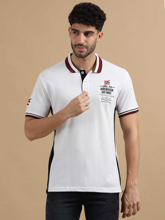 White Collar T-shirt for Men 