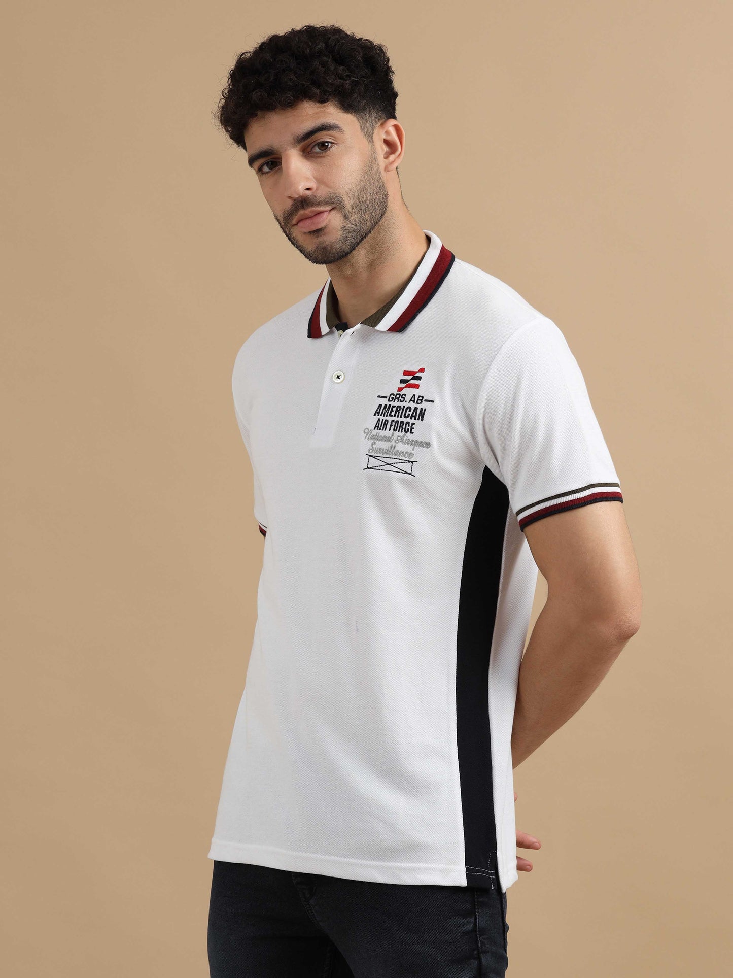 White Collar T-shirt for Men 