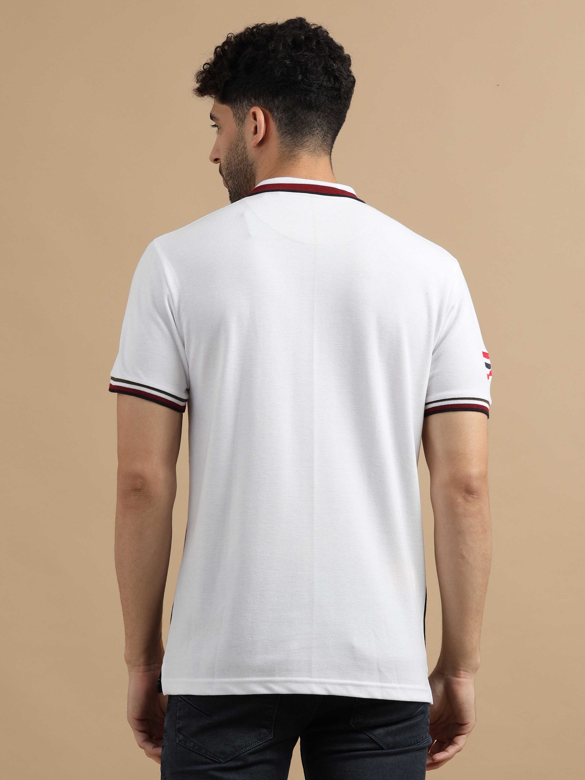 White Collar T-shirt for Men 