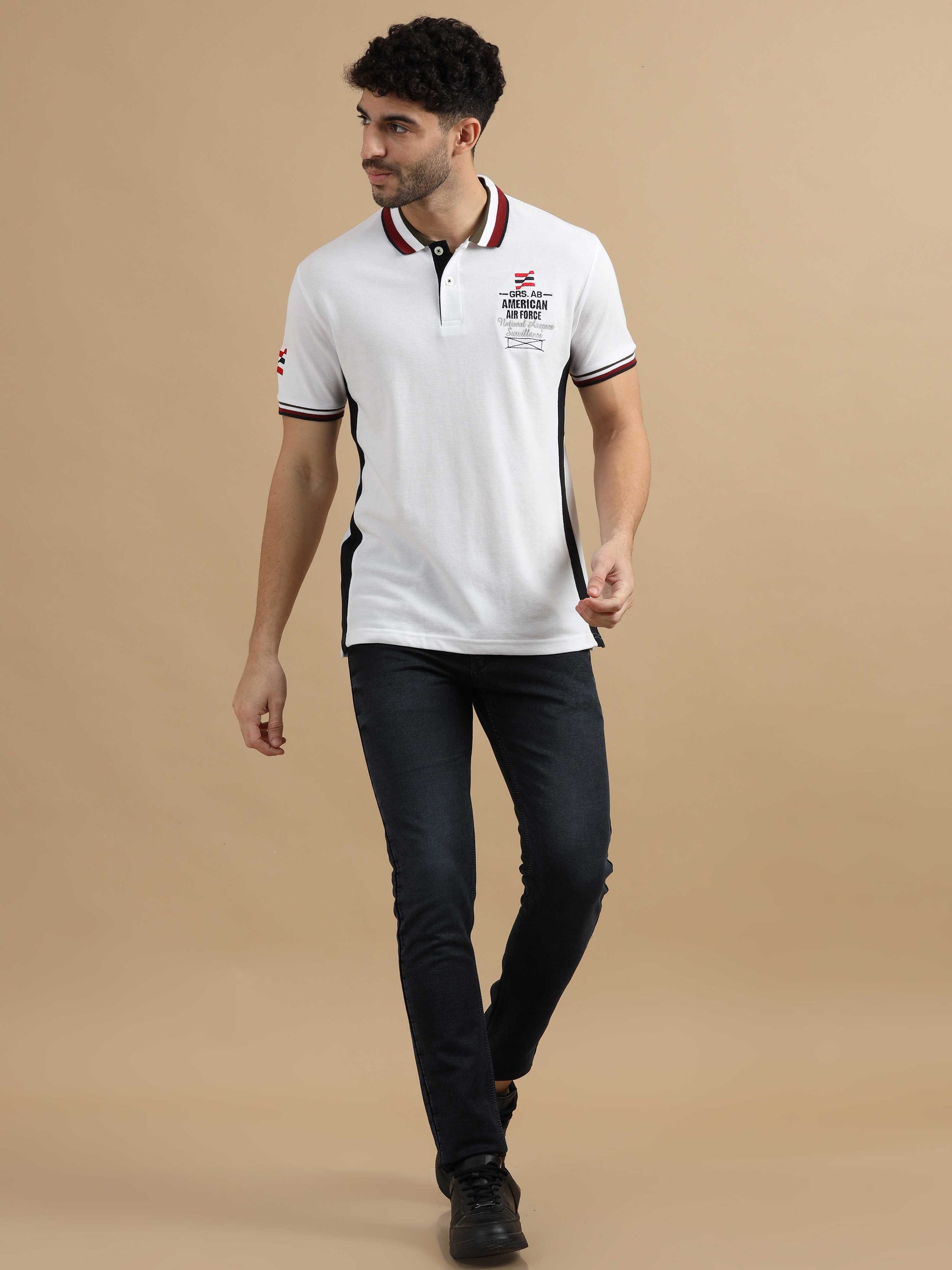 White Collar T-shirt for Men 