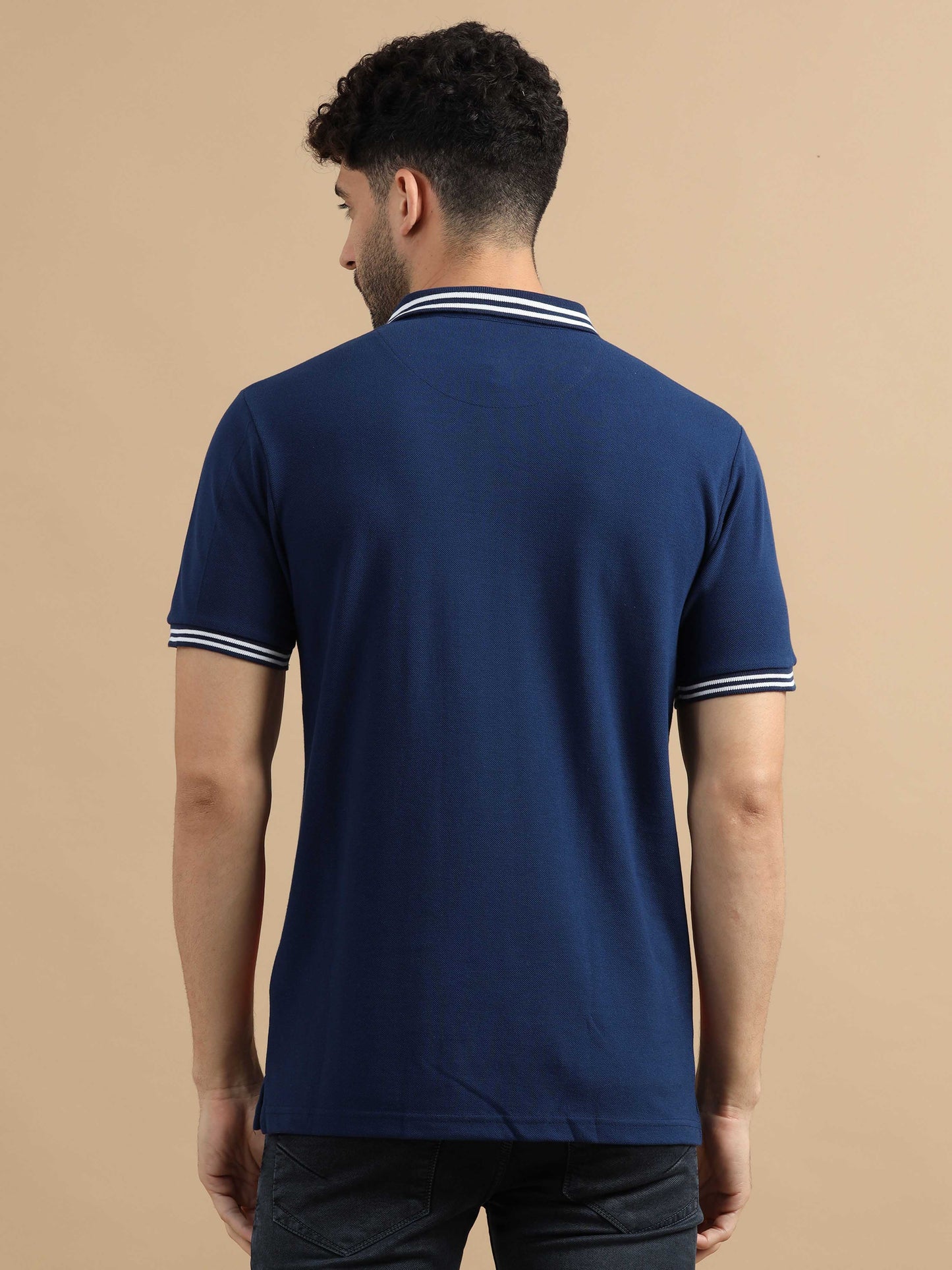 Navy Blue Collar Tshirt 