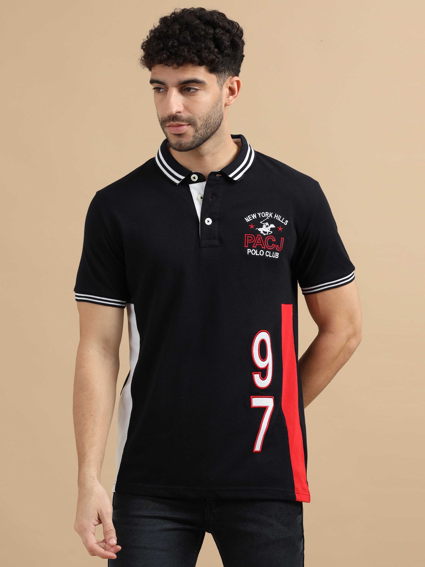 Black Polo T shirt for Men 